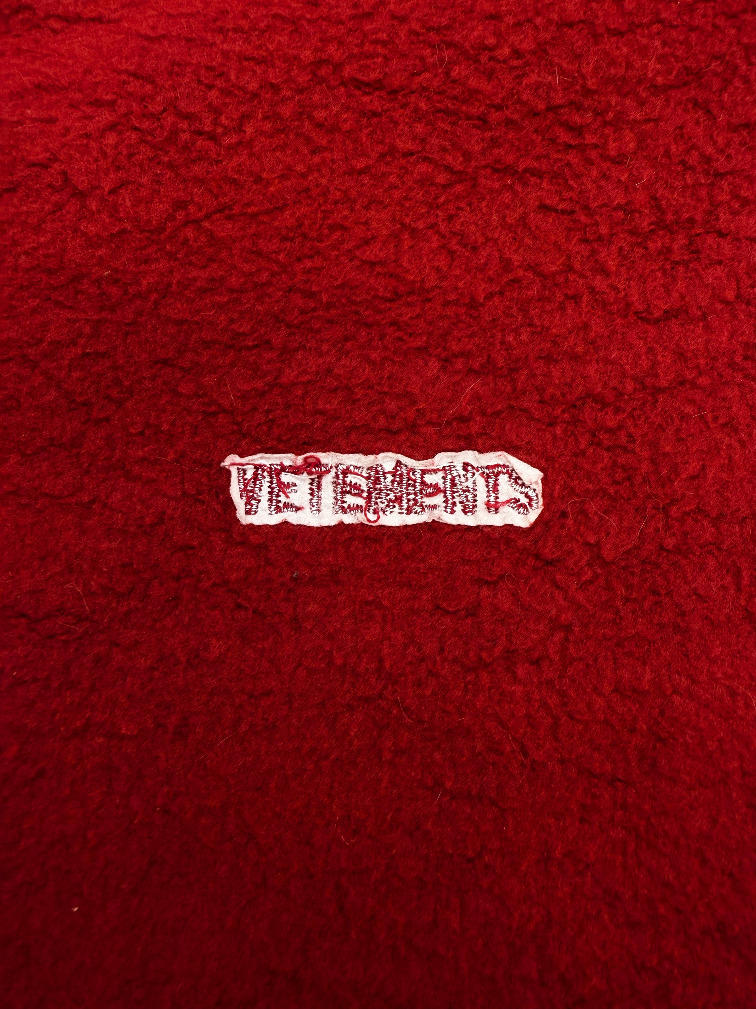 AW18 Vetements Inside Out Fleece Patch Logo Hoodie
