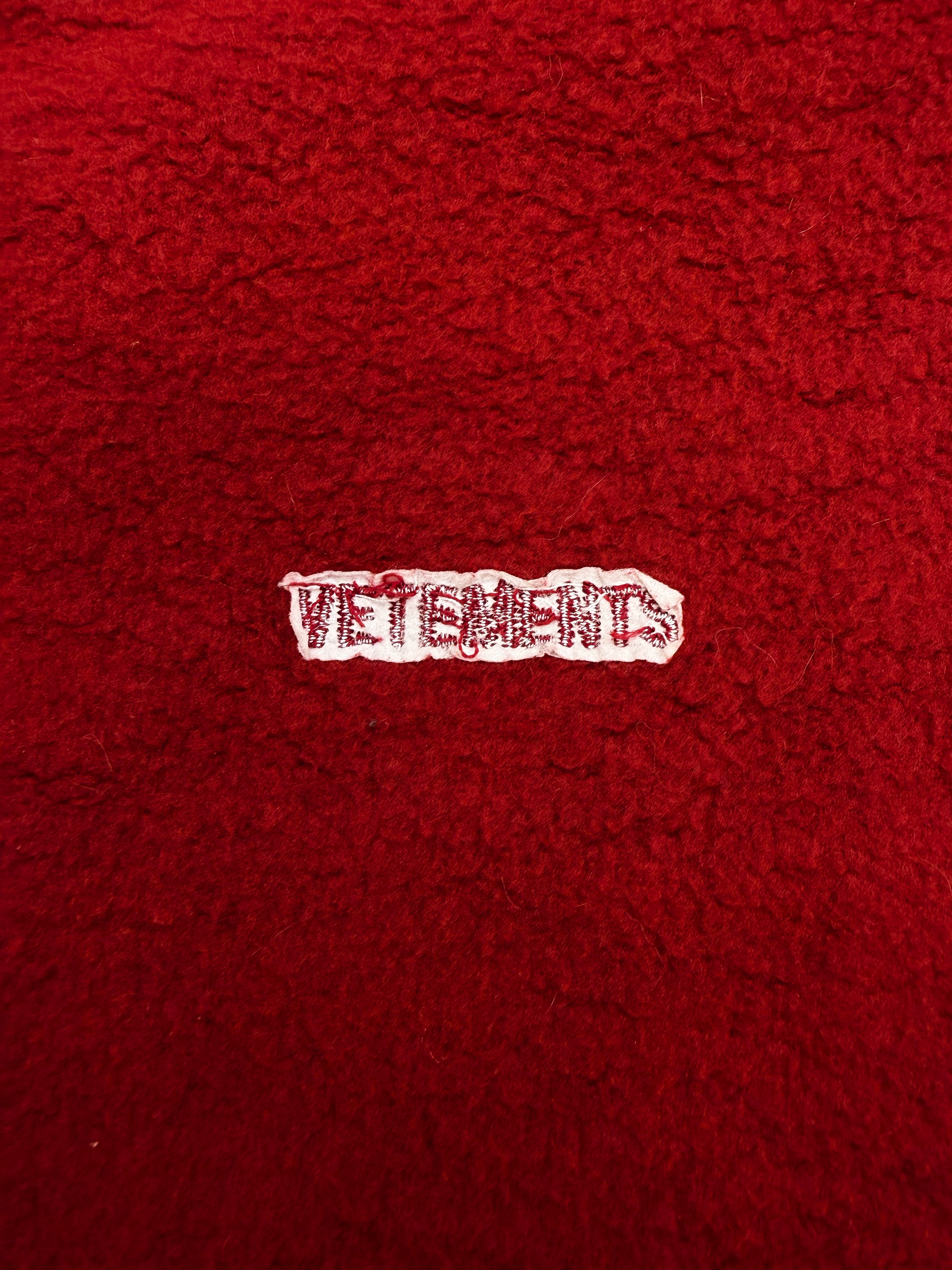 AW18 Vetements Inside Out Fleece Patch Logo Hoodie