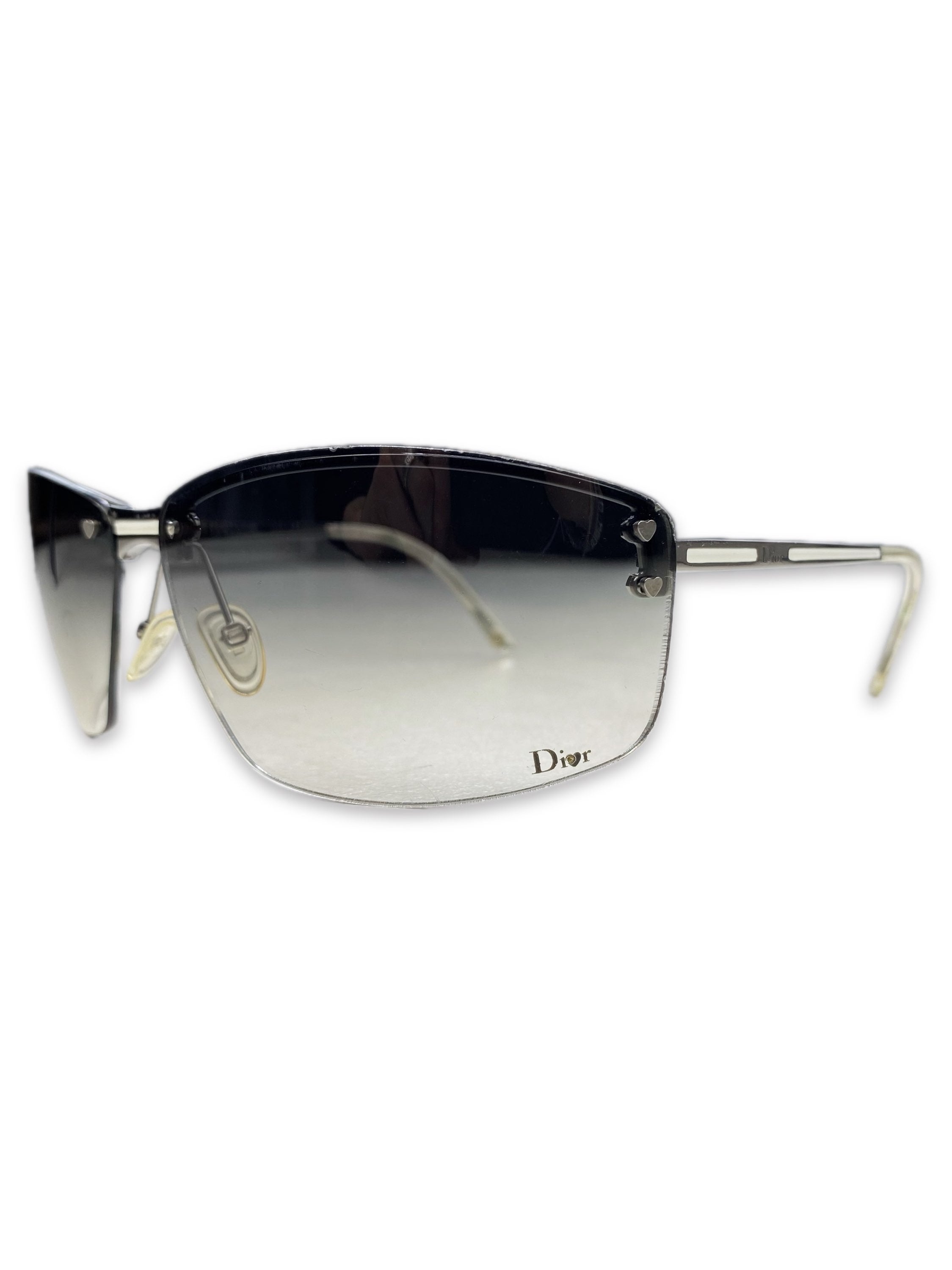 Dior Heart Motif Gradient Tint Rounded Frame Glasses