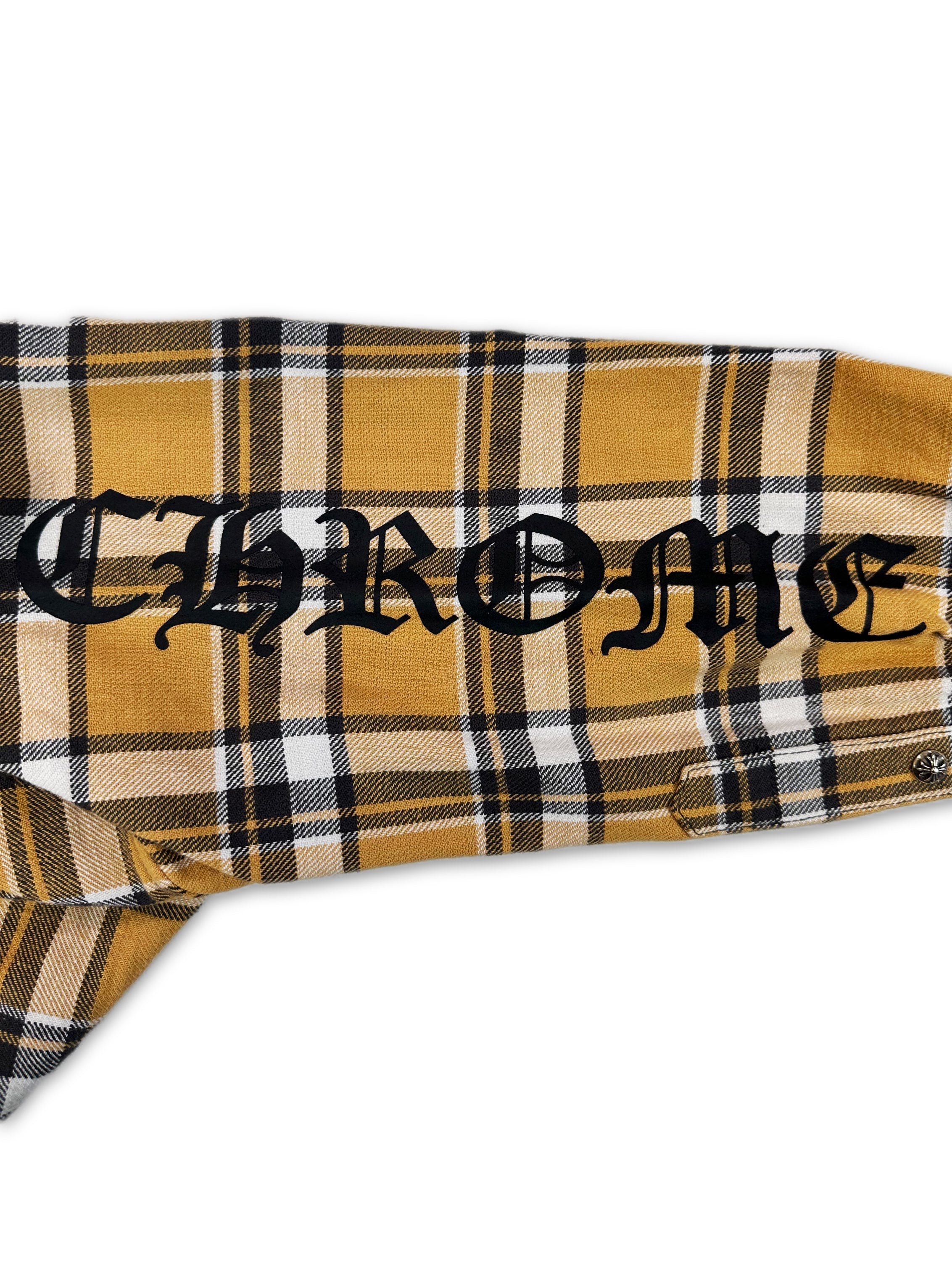 Chrome Hearts Yellow .925 Silver Cropped Flannel Jacket