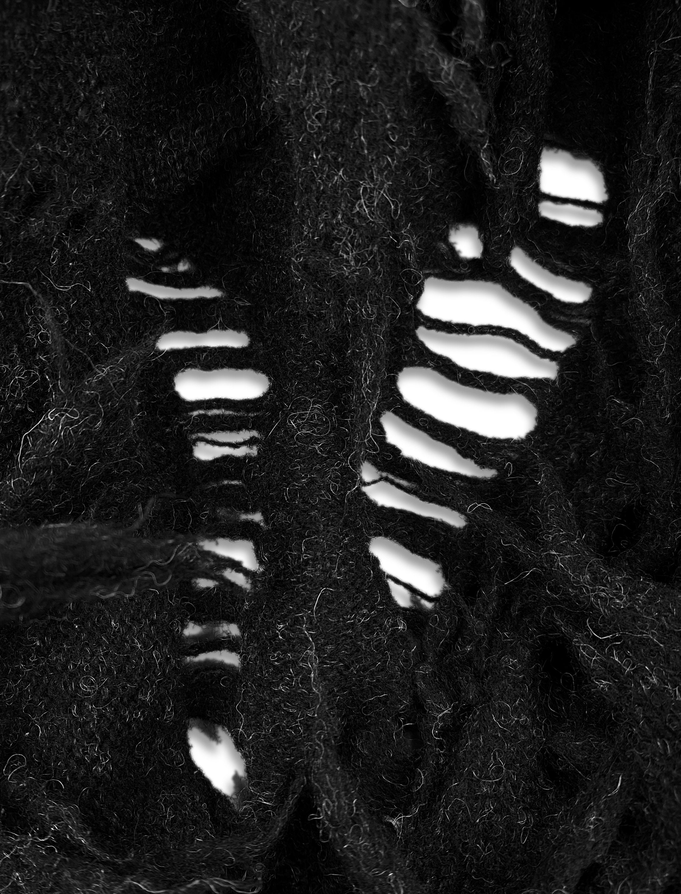 FW03 Junya Watanabe Thrashed Wool Knit Distressed Sweater