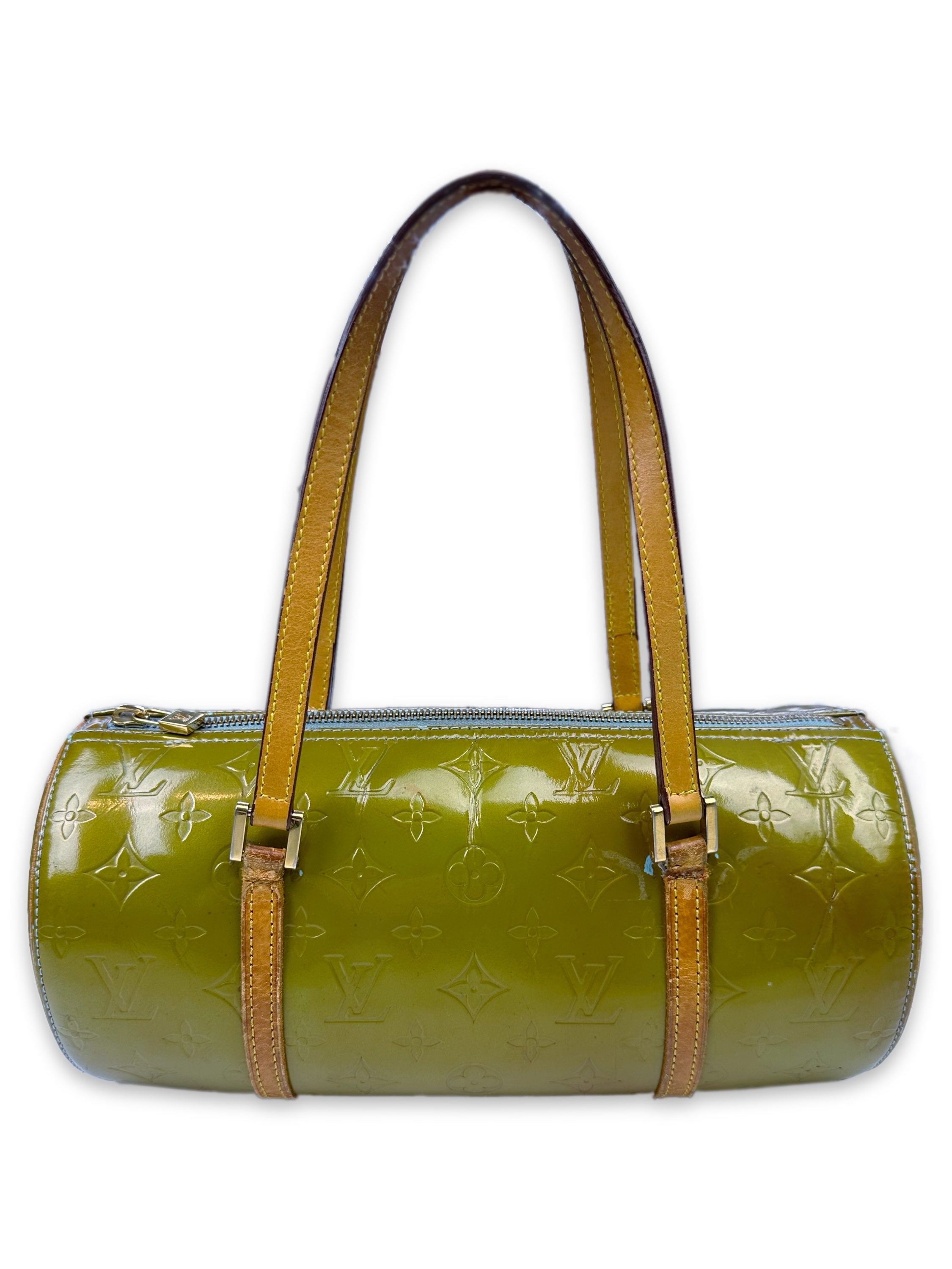 Louis Vuitton Olive Green Embossed Monogram Roller Bag