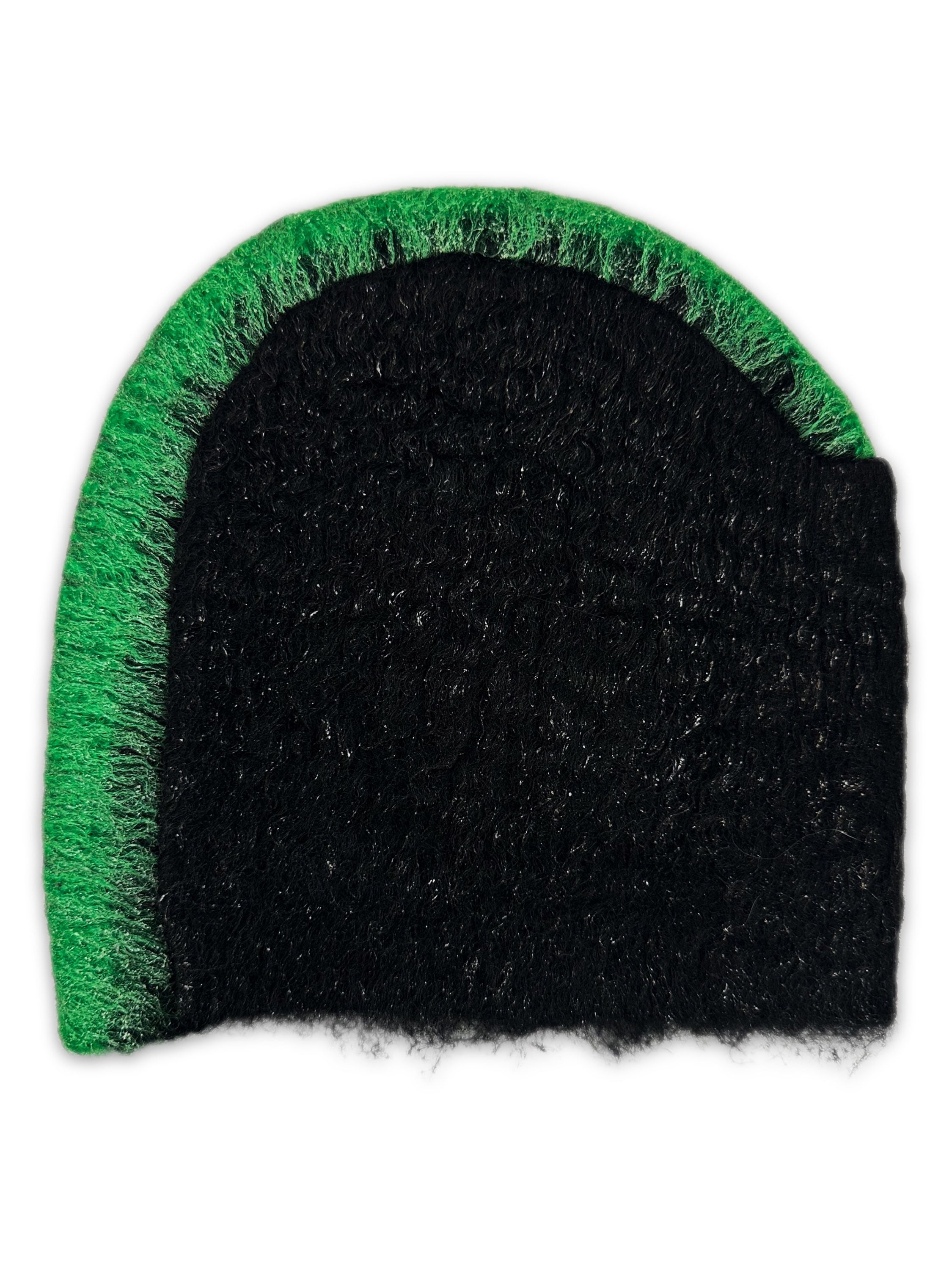 AW07 Prada ‘Mohawk’ Neon Green Waxed Mohair Knit Beanie