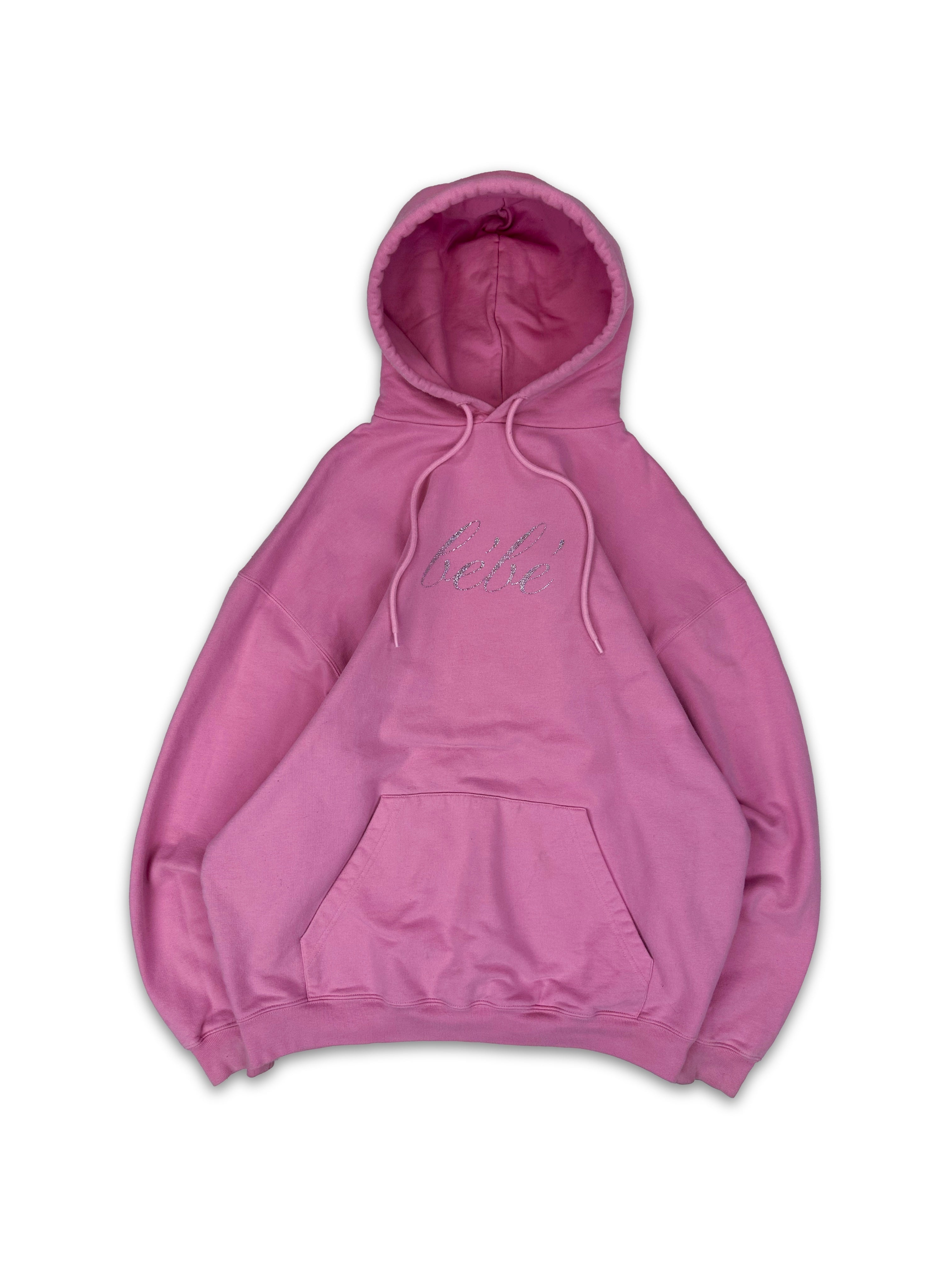 SS21 Balenciaga ‘Bébé’ Rhinestone Pink Heavy Weight Hoodie