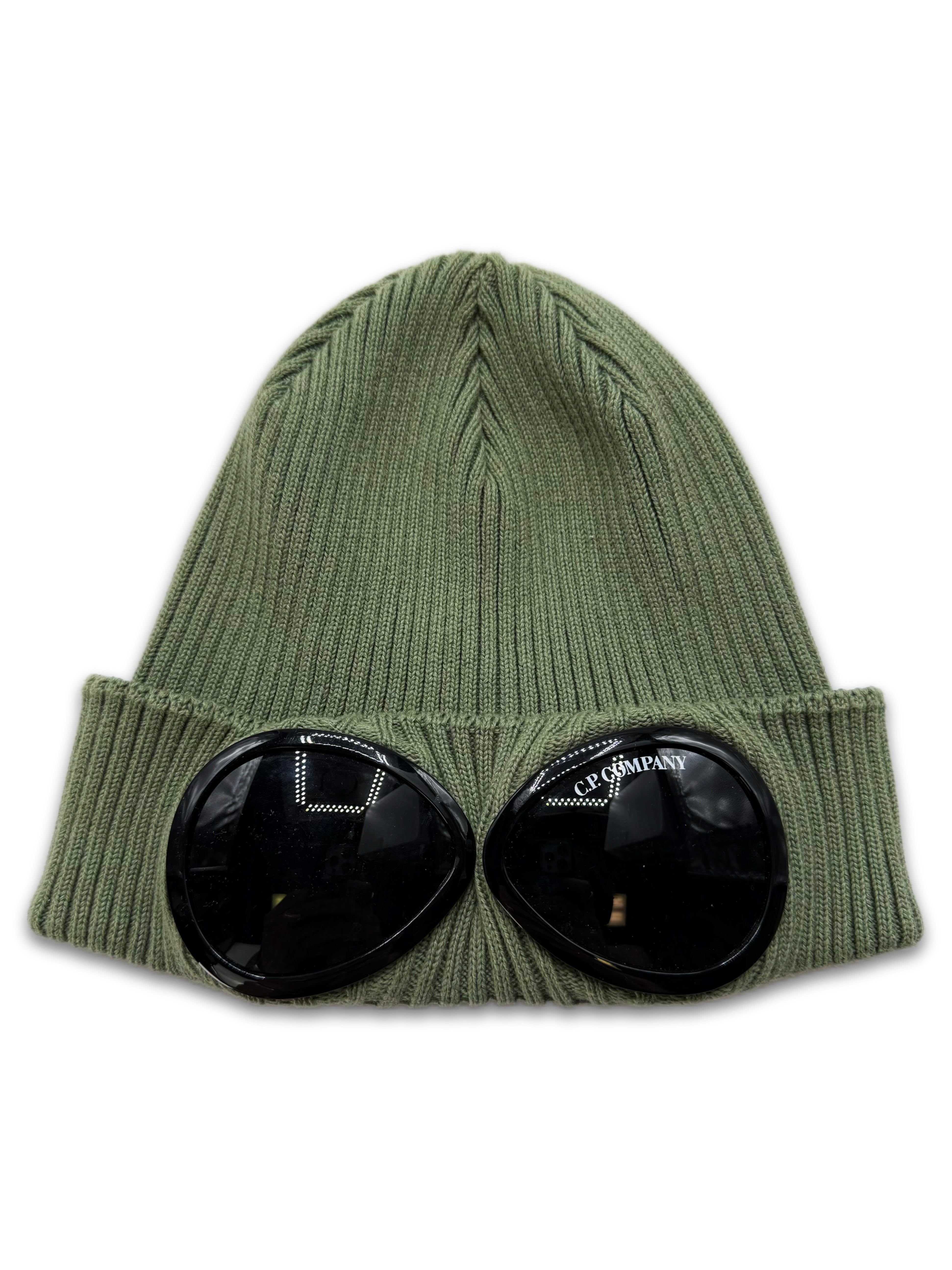 C.P. Company ‘Goggle’ Ribbed Slate Green Beanie