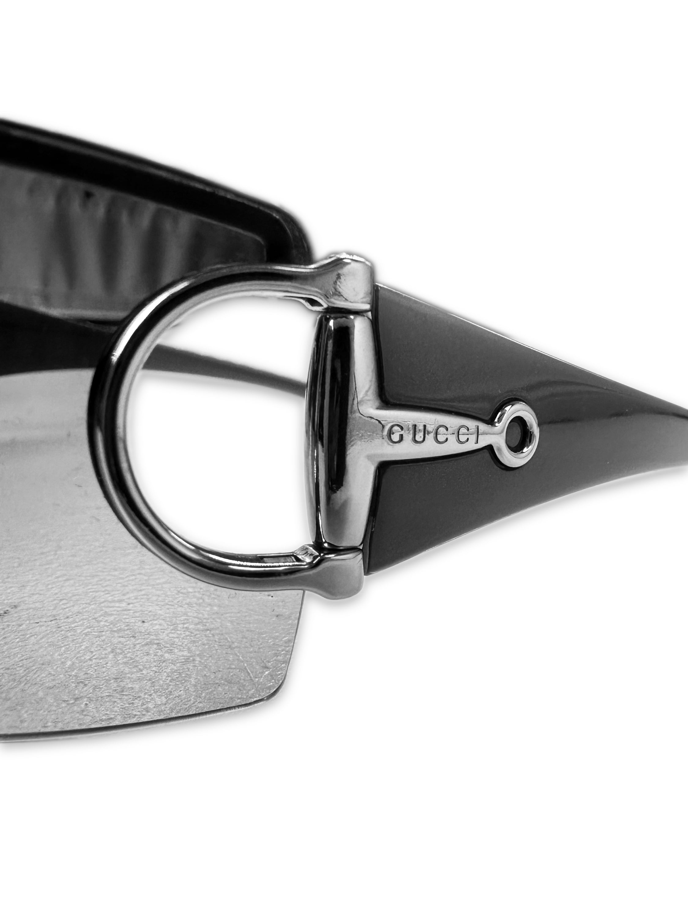 00s Gucci Horsebit Rimless Gradient Tint Visor Sunglasses