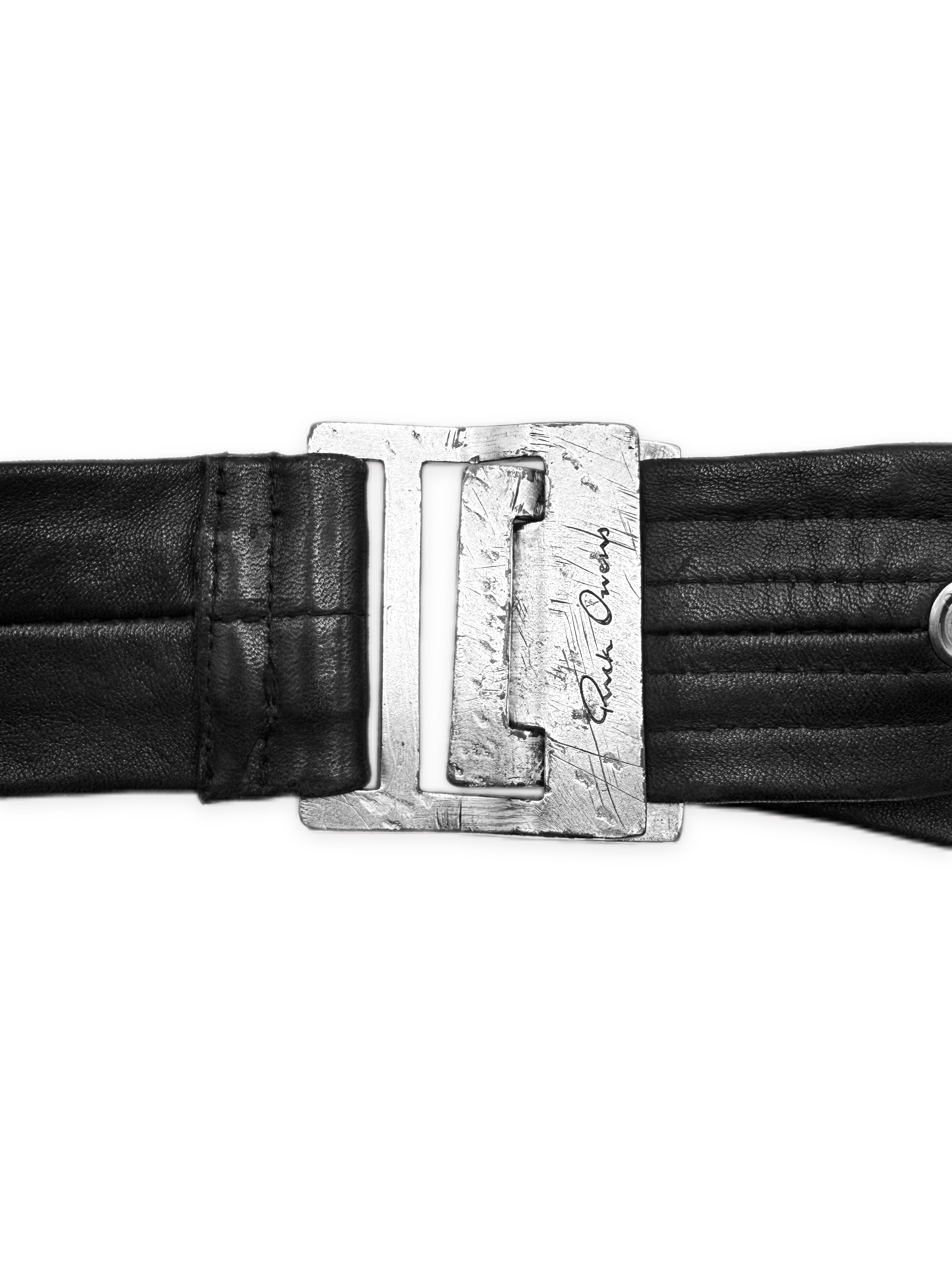 AW06 Rick Owens ‘Dustulator’ Leather Box Frame Buckle Belt
