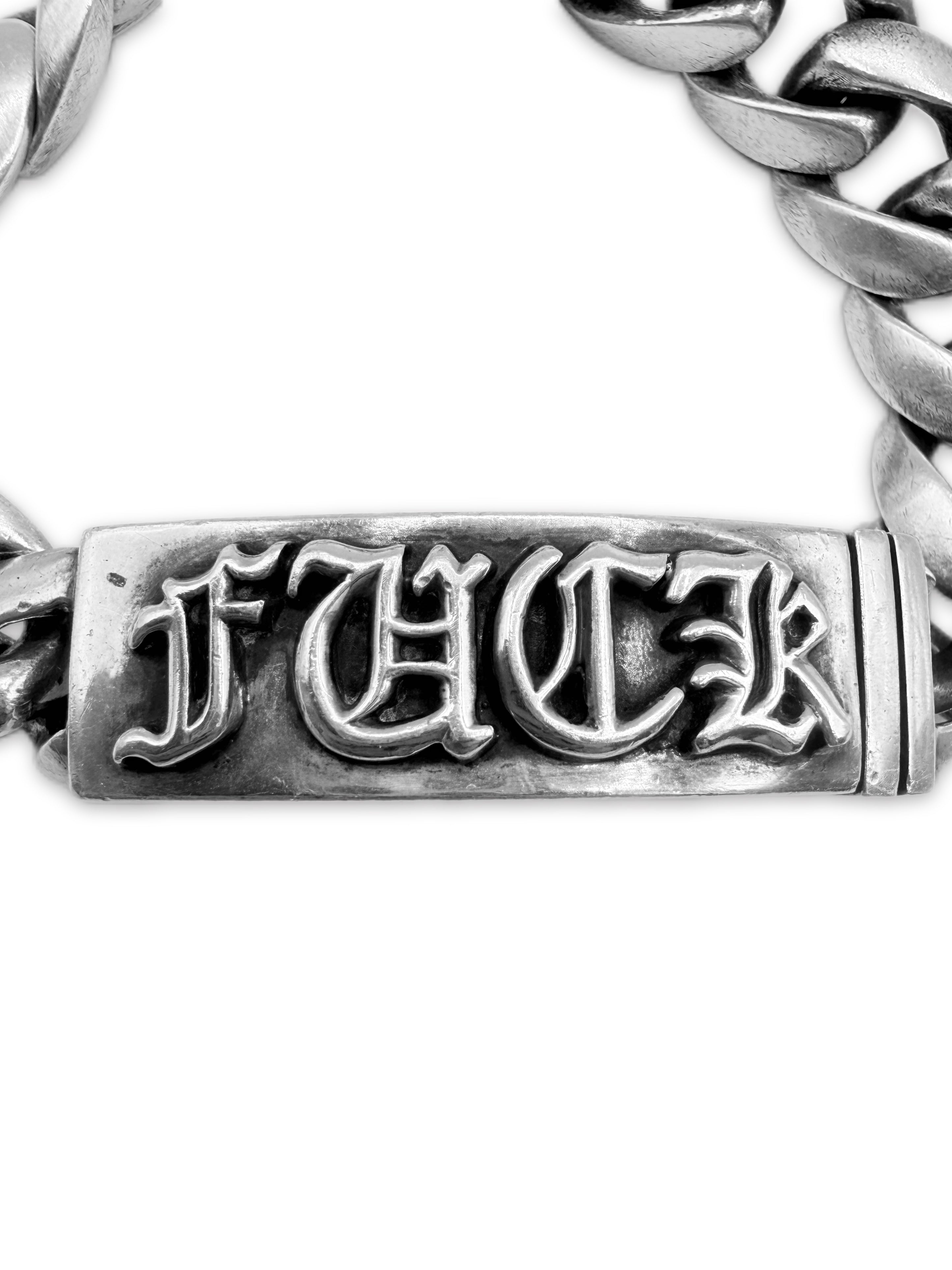 Chrome Hearts ‘Fuck’ ID Cuban Link .925 Silver Bracelet