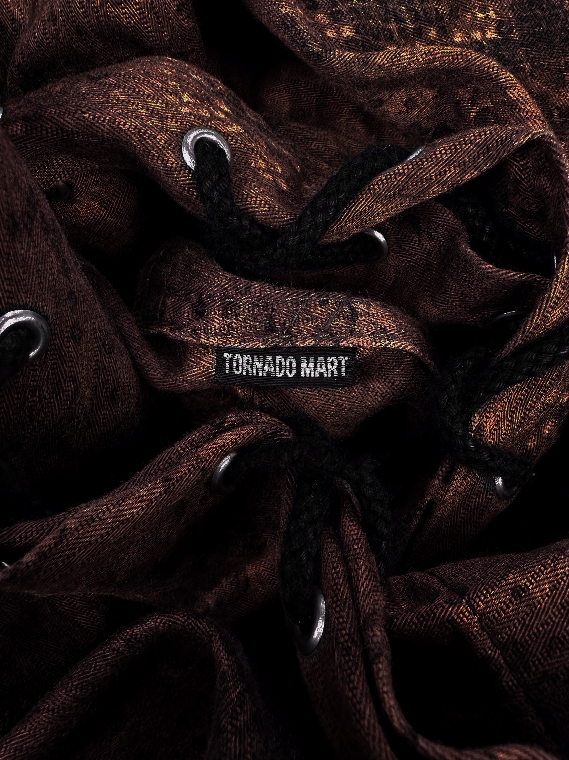 00s Tornado Mart ‘Snakeskin’ Woven Laced Flare Cut Denim