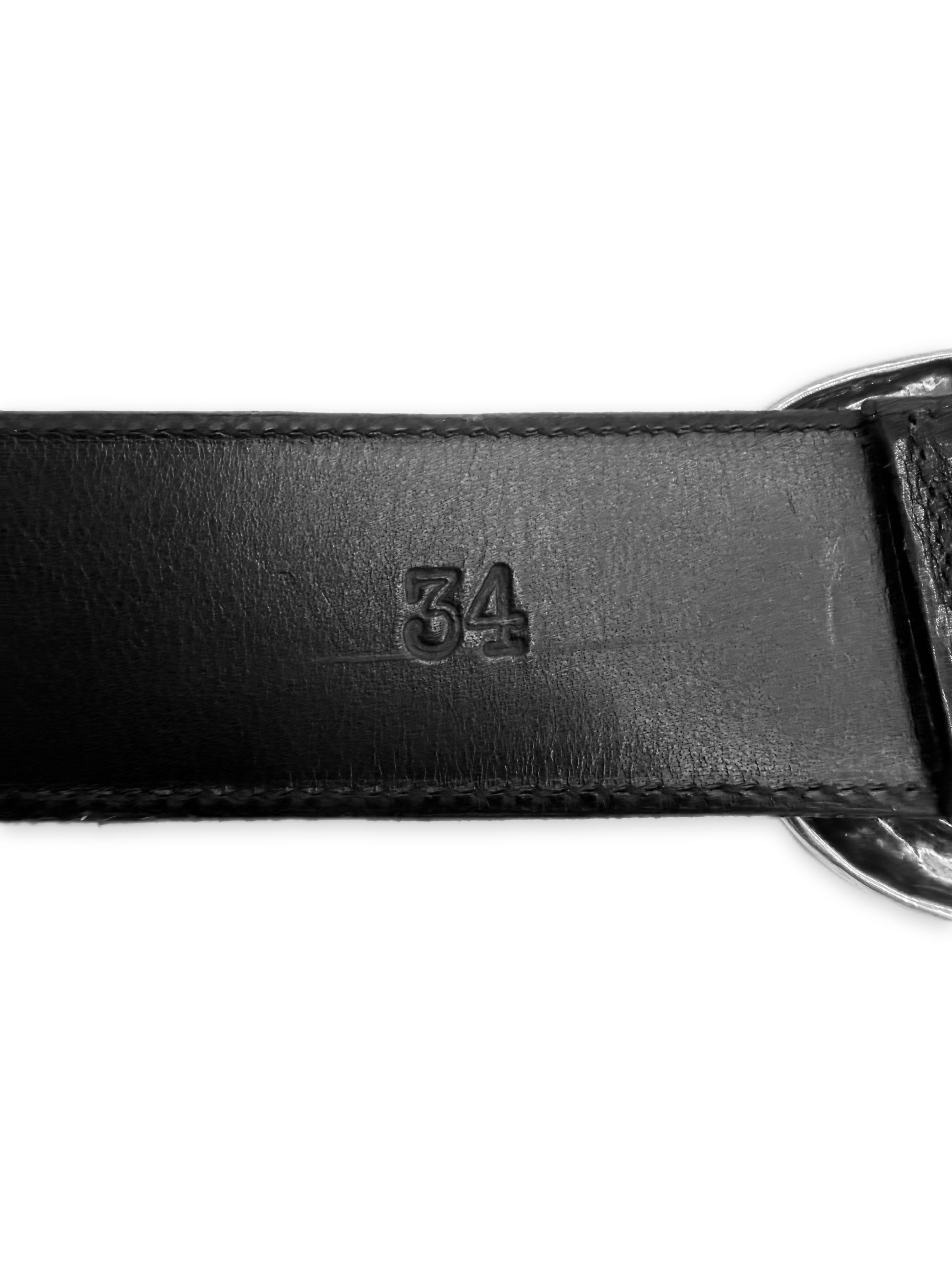 Chrome Hearts ‘Gunslinger’ .925 Silver Black Leather Belt