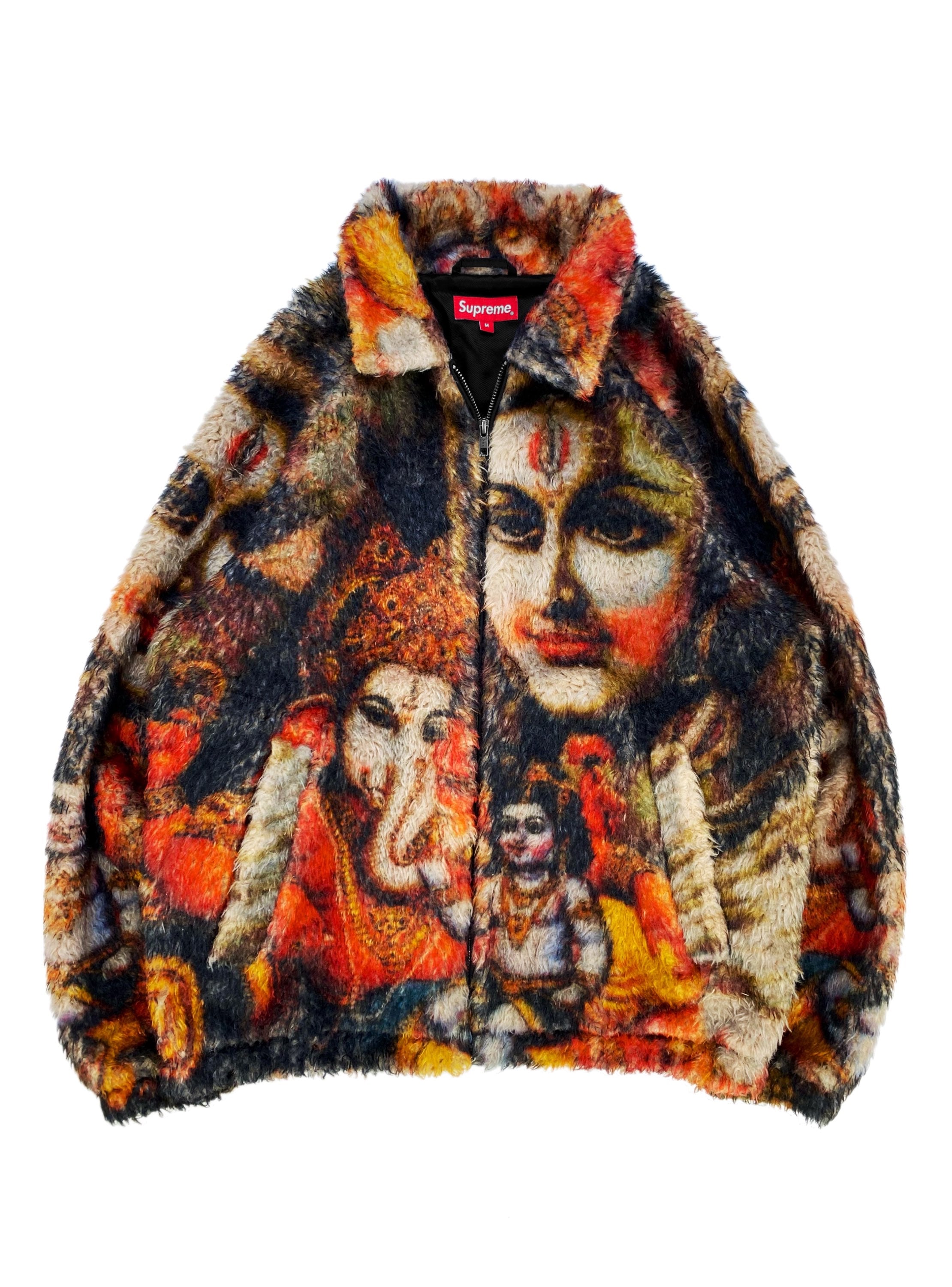 AW19 Supreme ‘Ganesh’ Tonal Faux Fur Graphic Zip-up Jacket