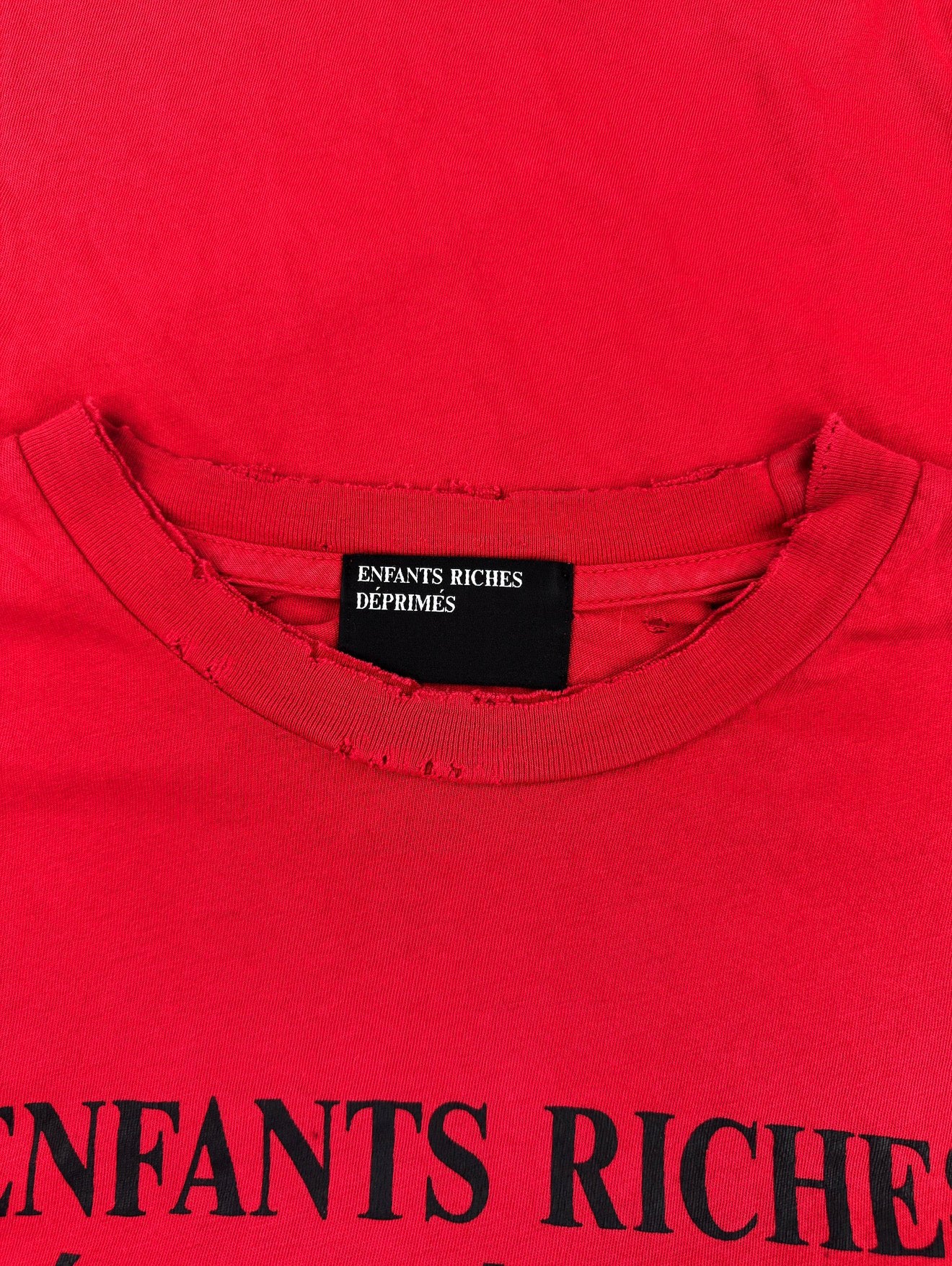 Enfants Riches Deprimes Red Logo Distressed T-Shirt