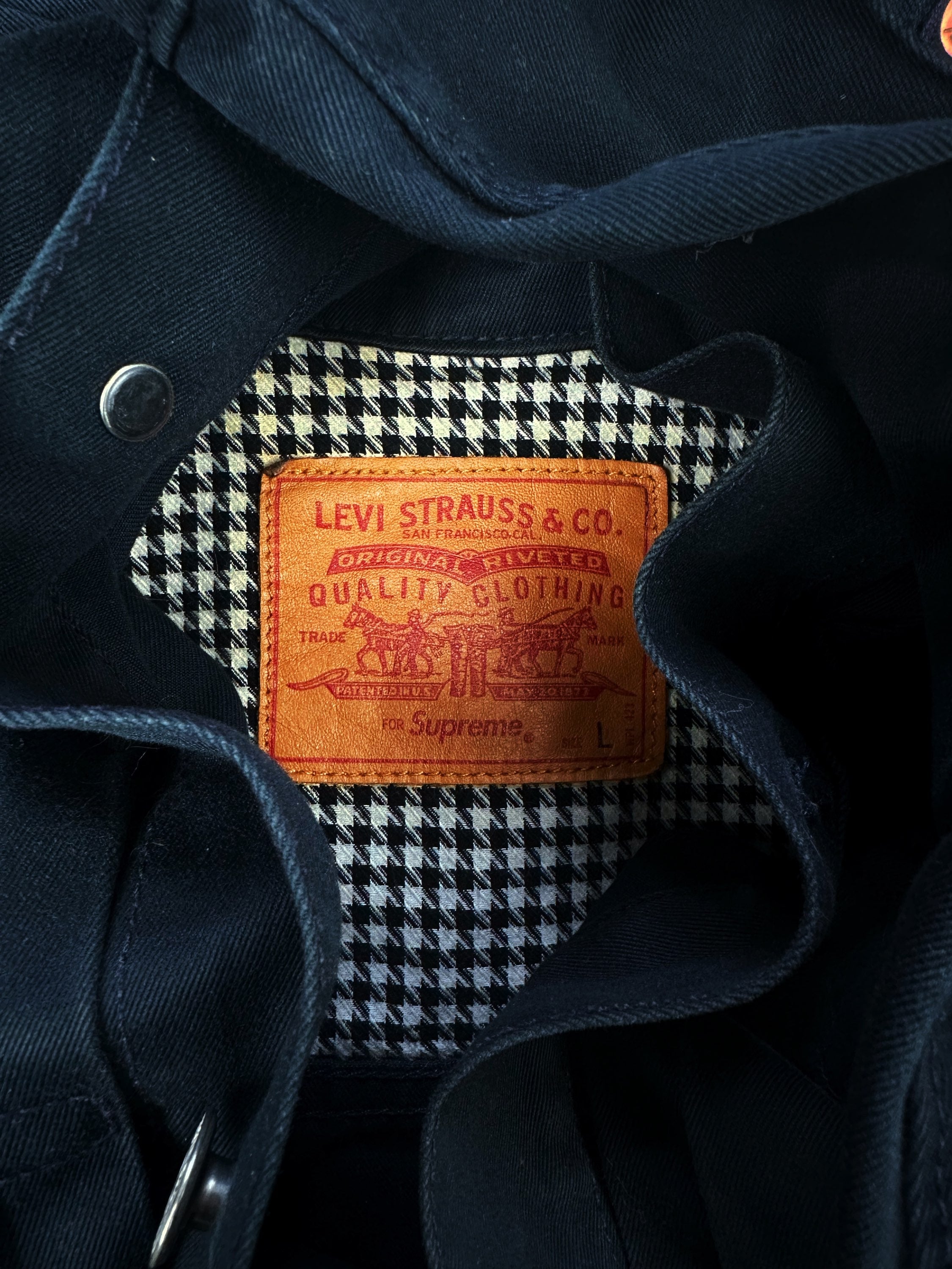 2011 Supreme x Levi’s Type 1 Navy Blue Canvas Trucker Jacket