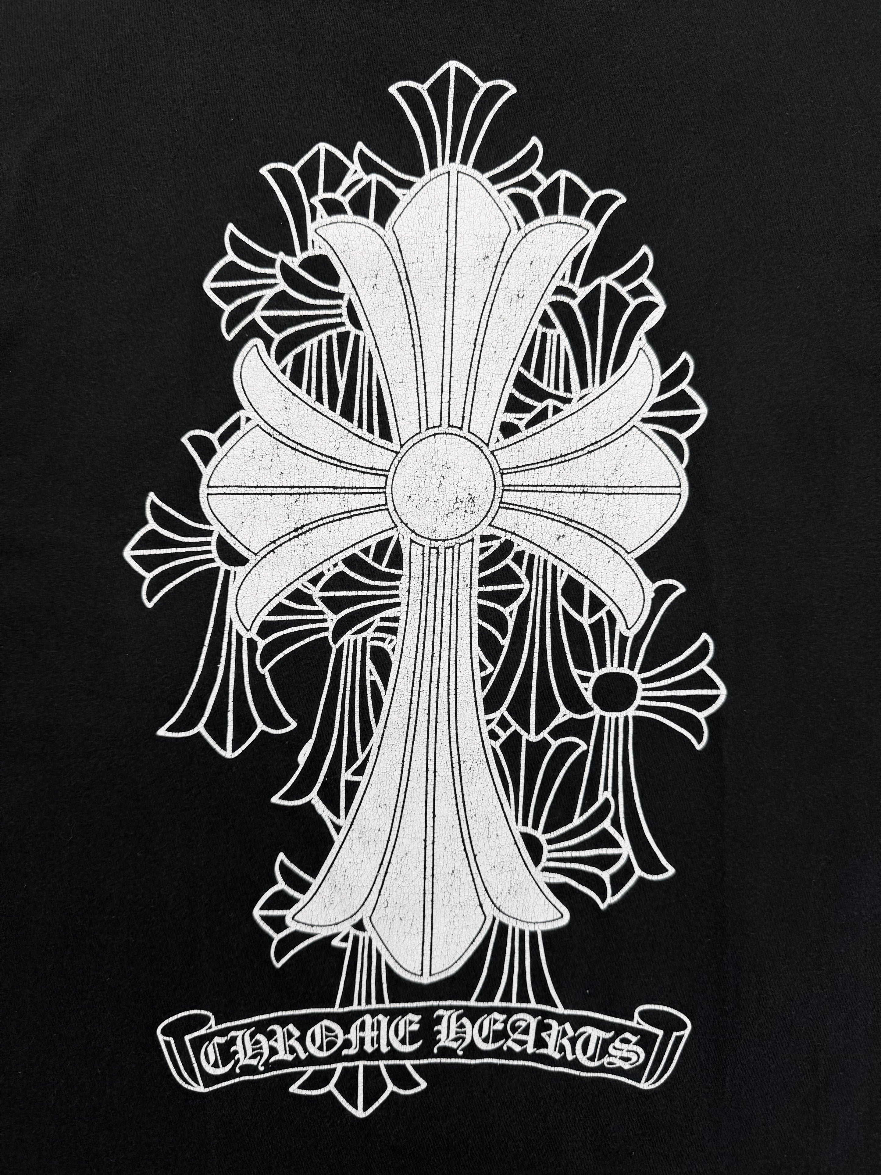 Chrome Hearts Cemetery Cross Black Faded Pocket T-Shirt