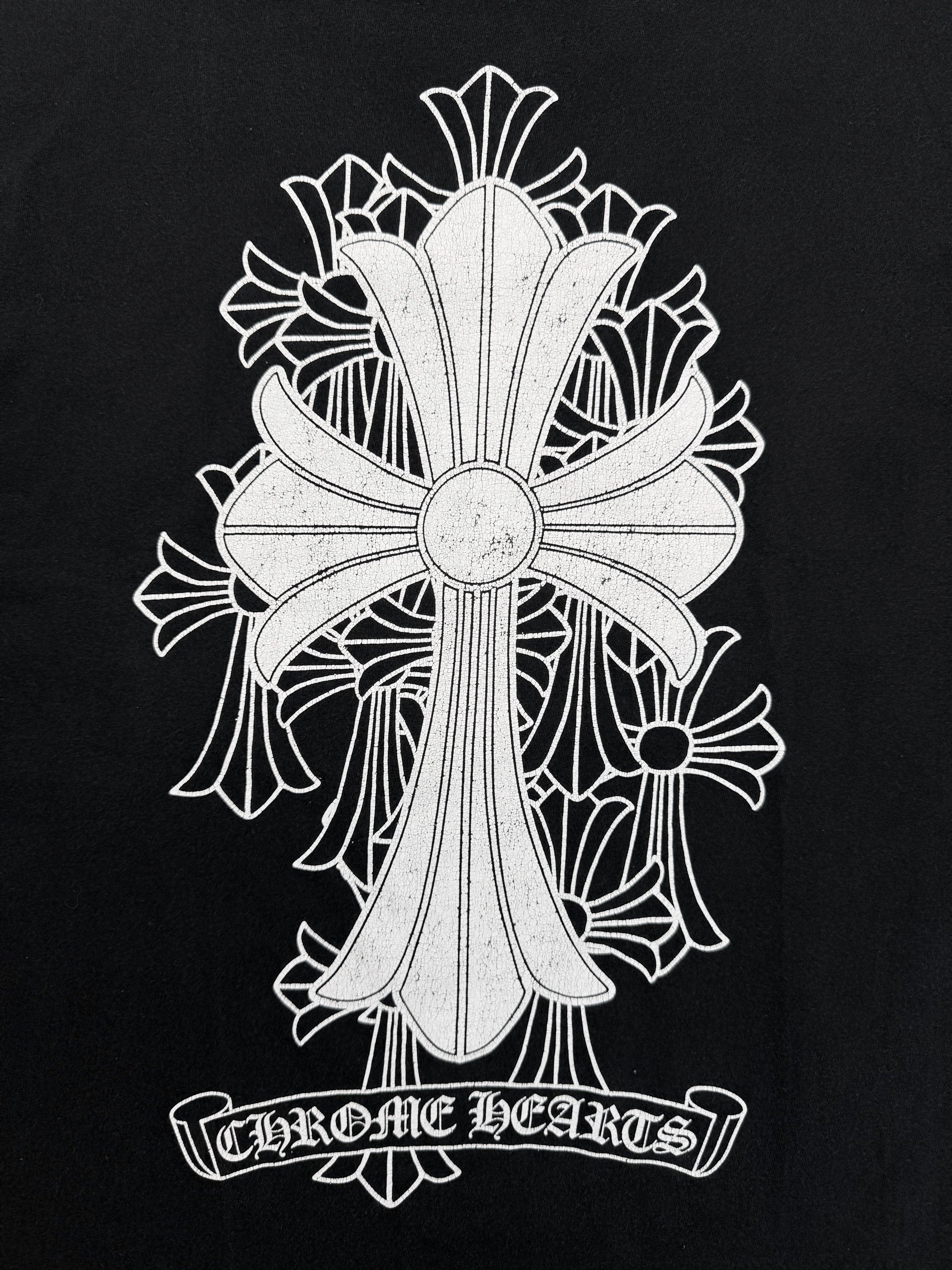 Chrome Hearts Cemetery Cross Black Faded Pocket T-Shirt
