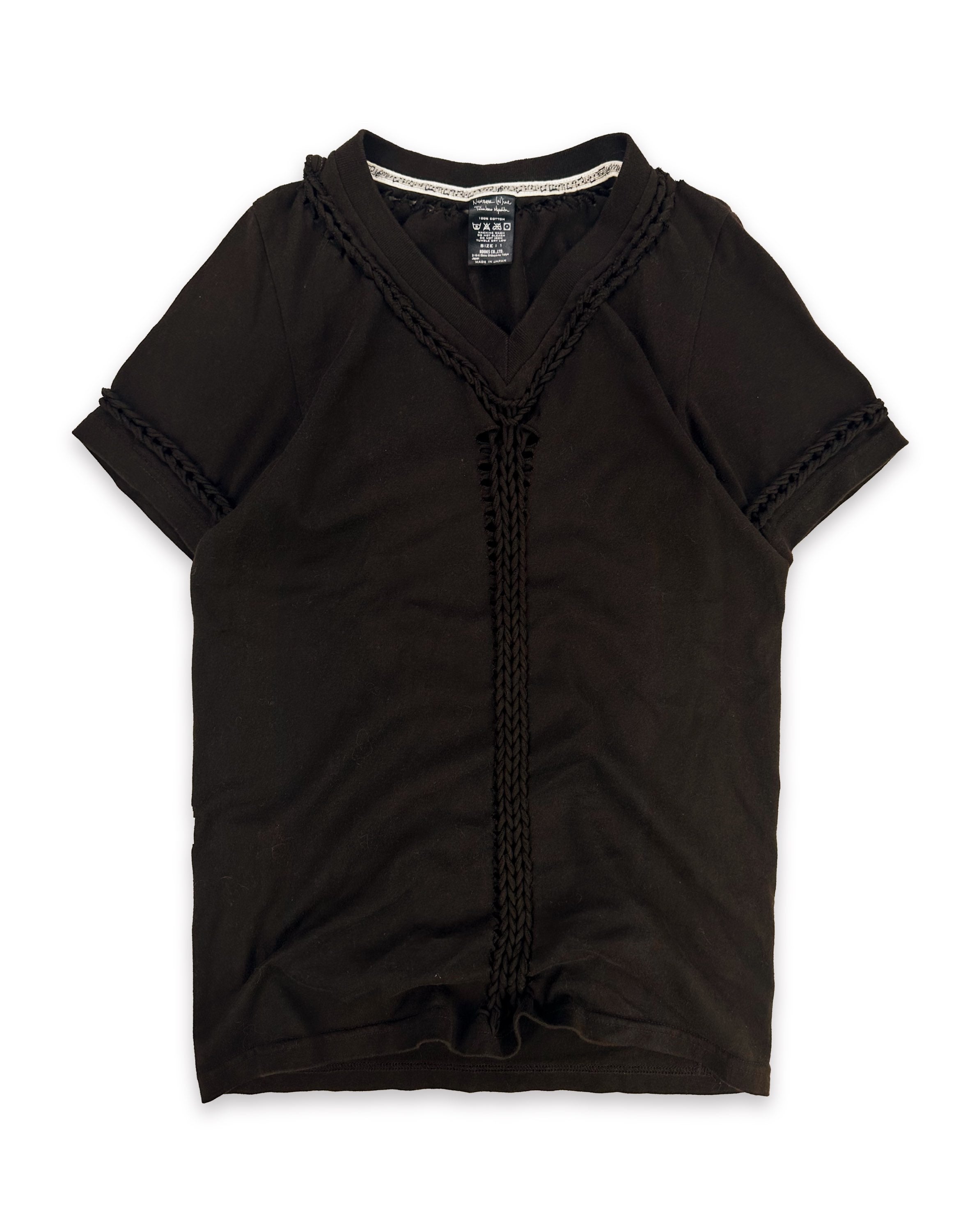 00s Number (N)ine Rustic Brown Braided T-Shirt