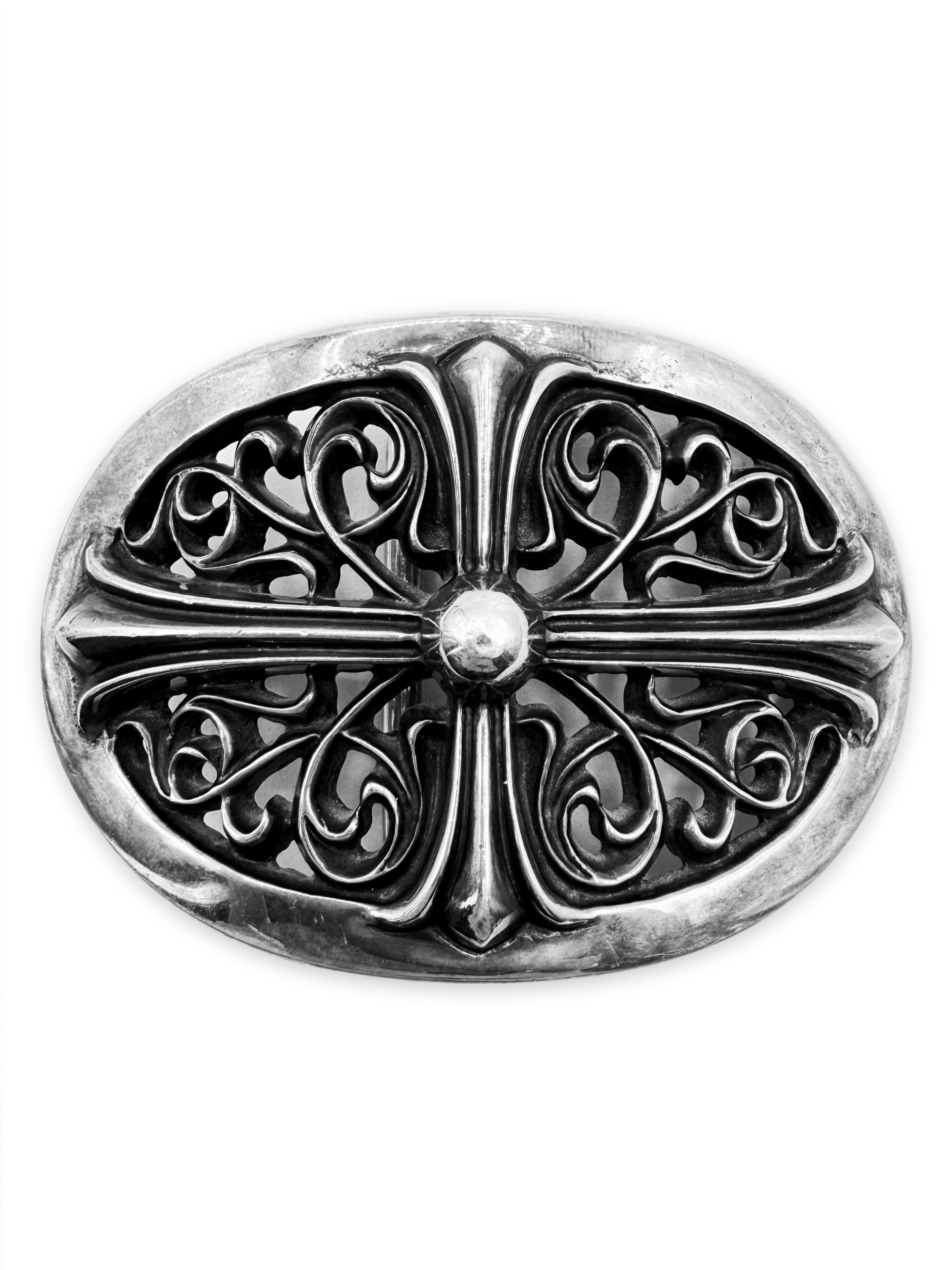 Chrome Hearts ‘Oval’ 1.5 in .925 Silver Belt Buckle