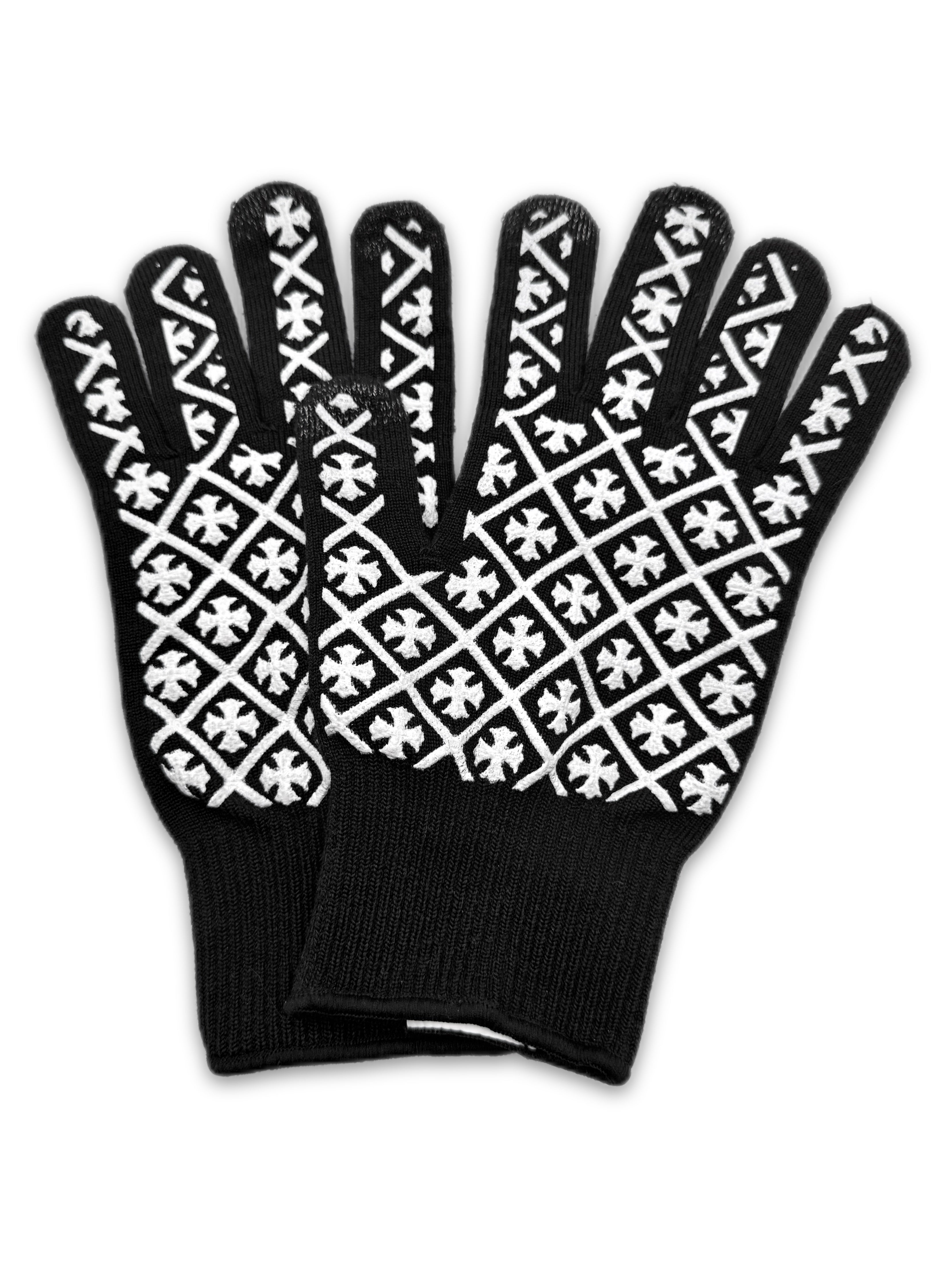 Chrome Hearts Plus Monogram Ribbed Work Gloves