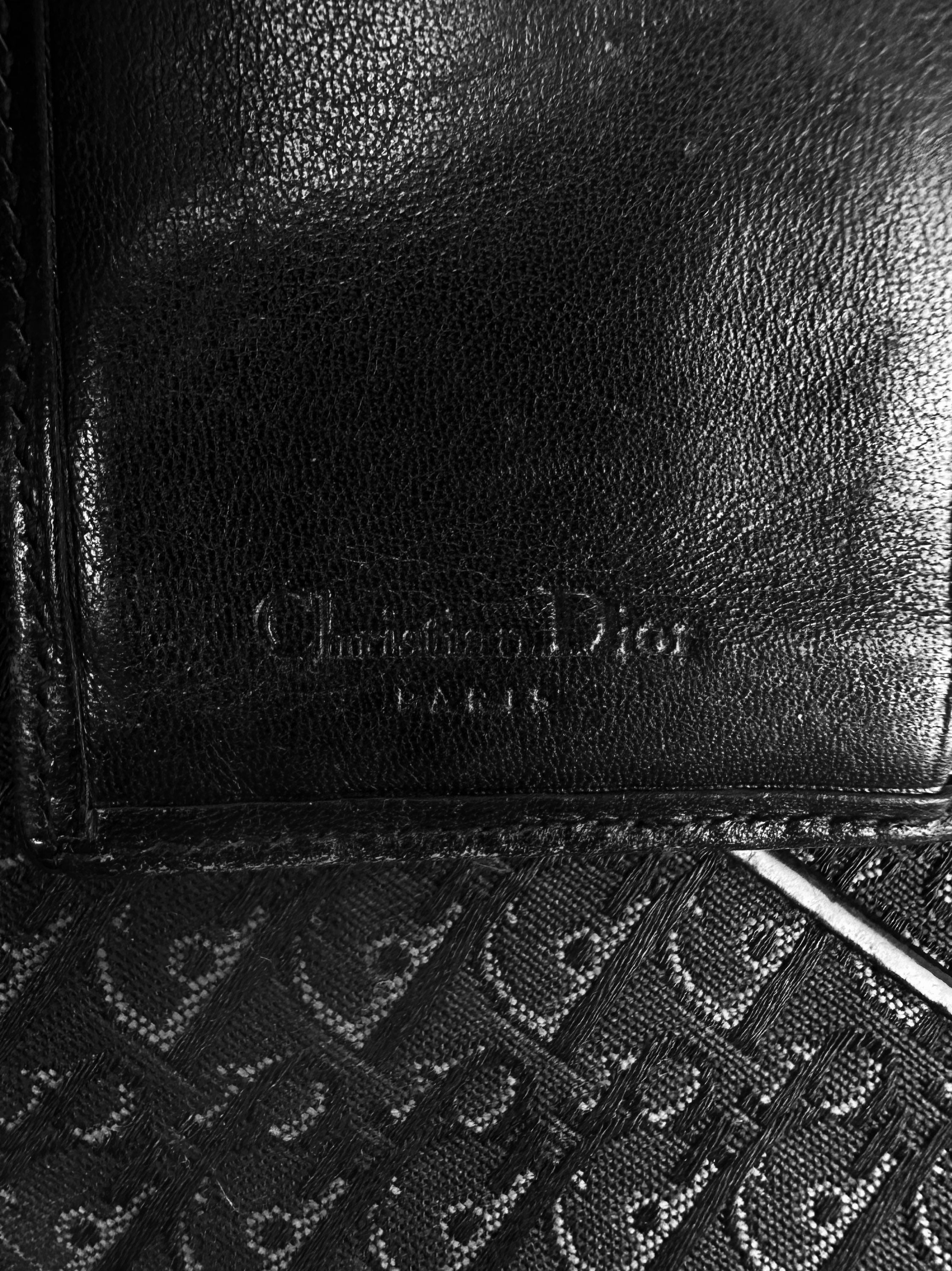 00s Dior Black Trotter Monogram Bifold Leather Wallet