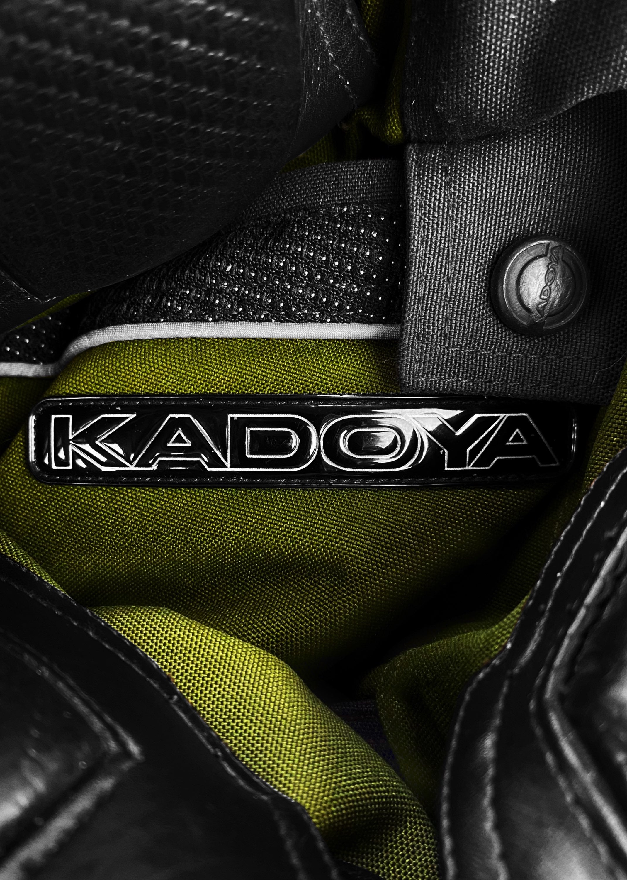 90s Kadoya ‘Support’ Padded PVC Leather Olive Biker Jacket