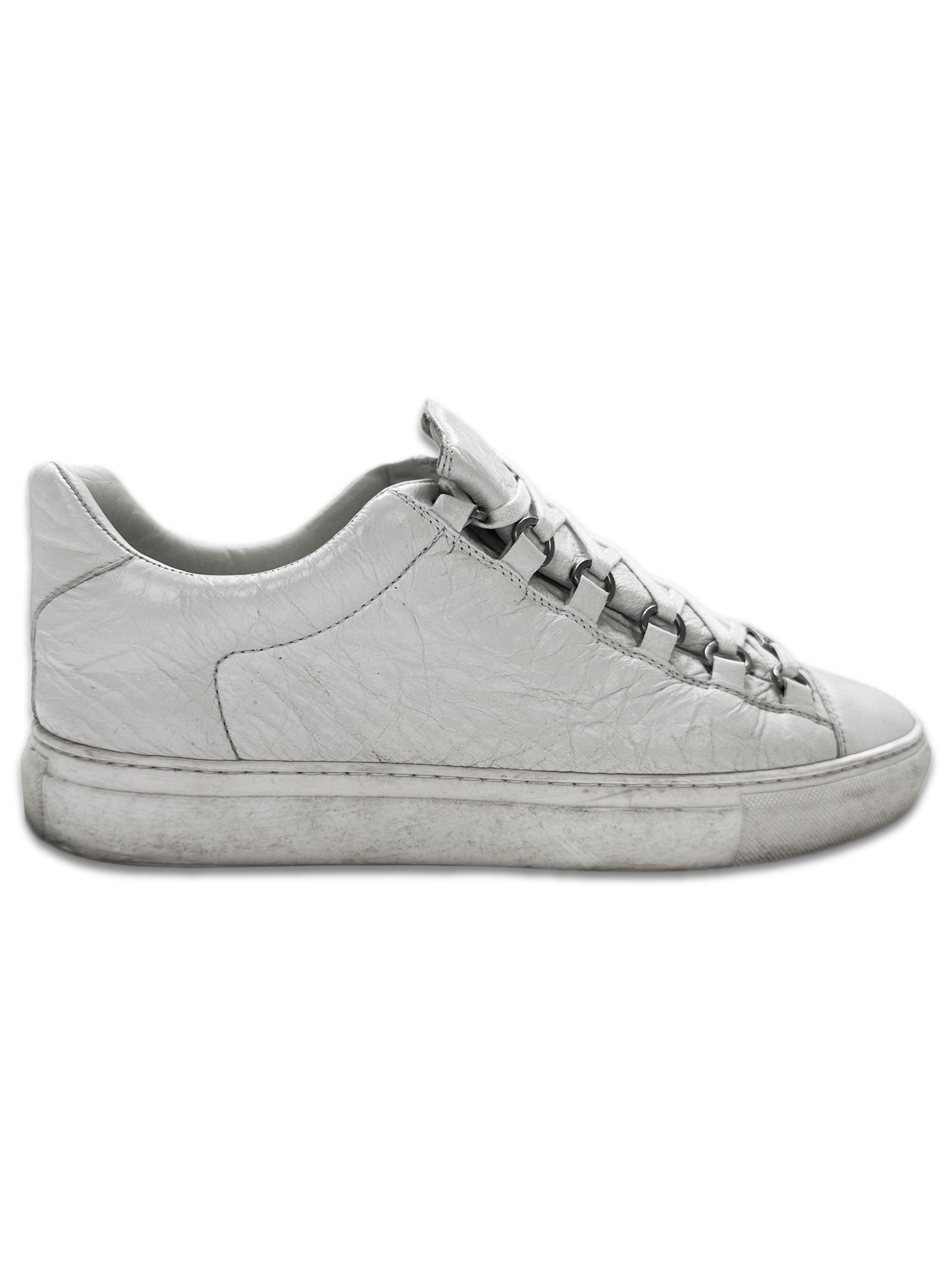 00s Balenciaga Paris ‘Arena’ White Leather Low-top Sneakers