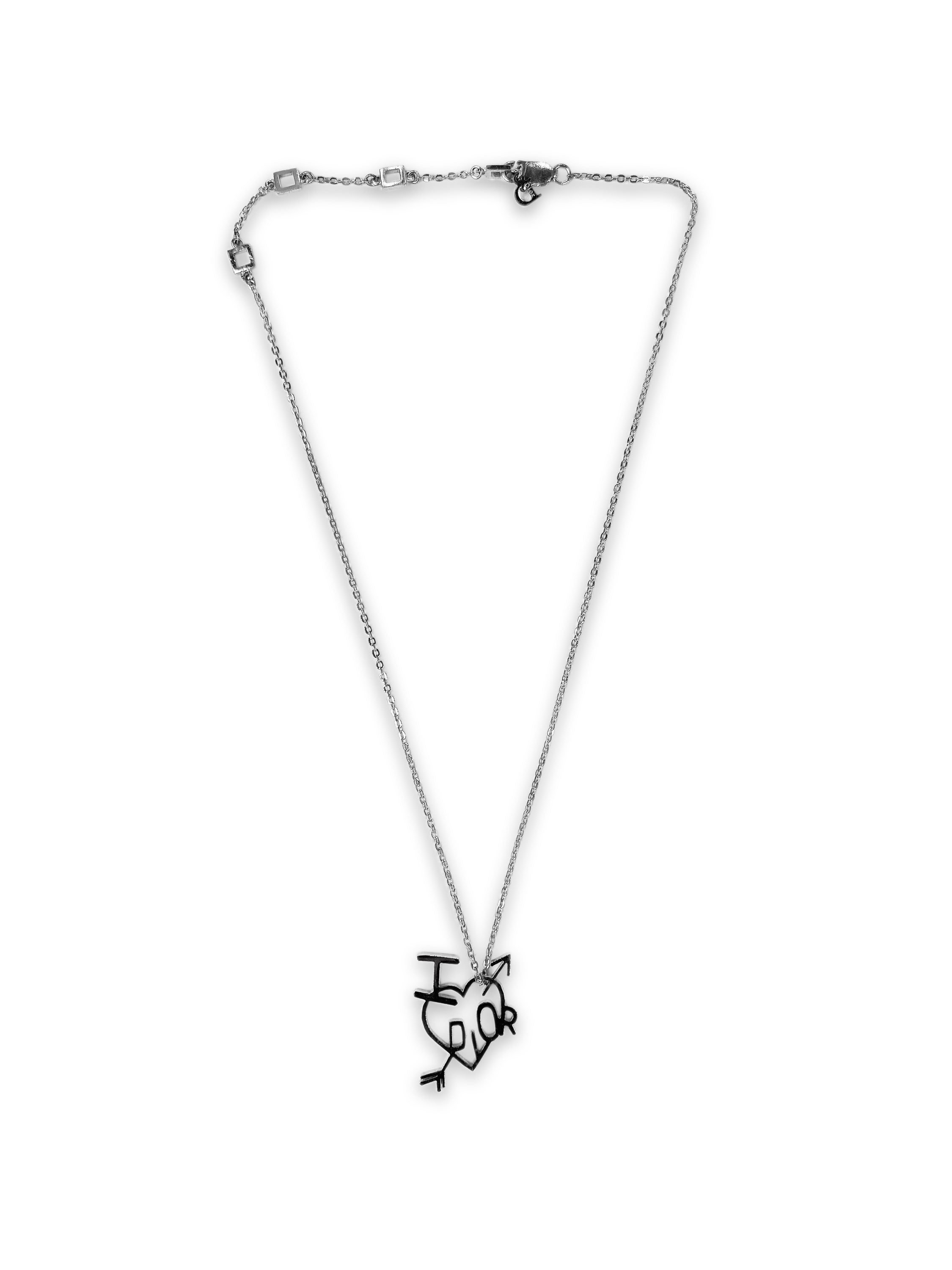 00s Dior ‘I Love Dior’ Silver Pendant Necklace