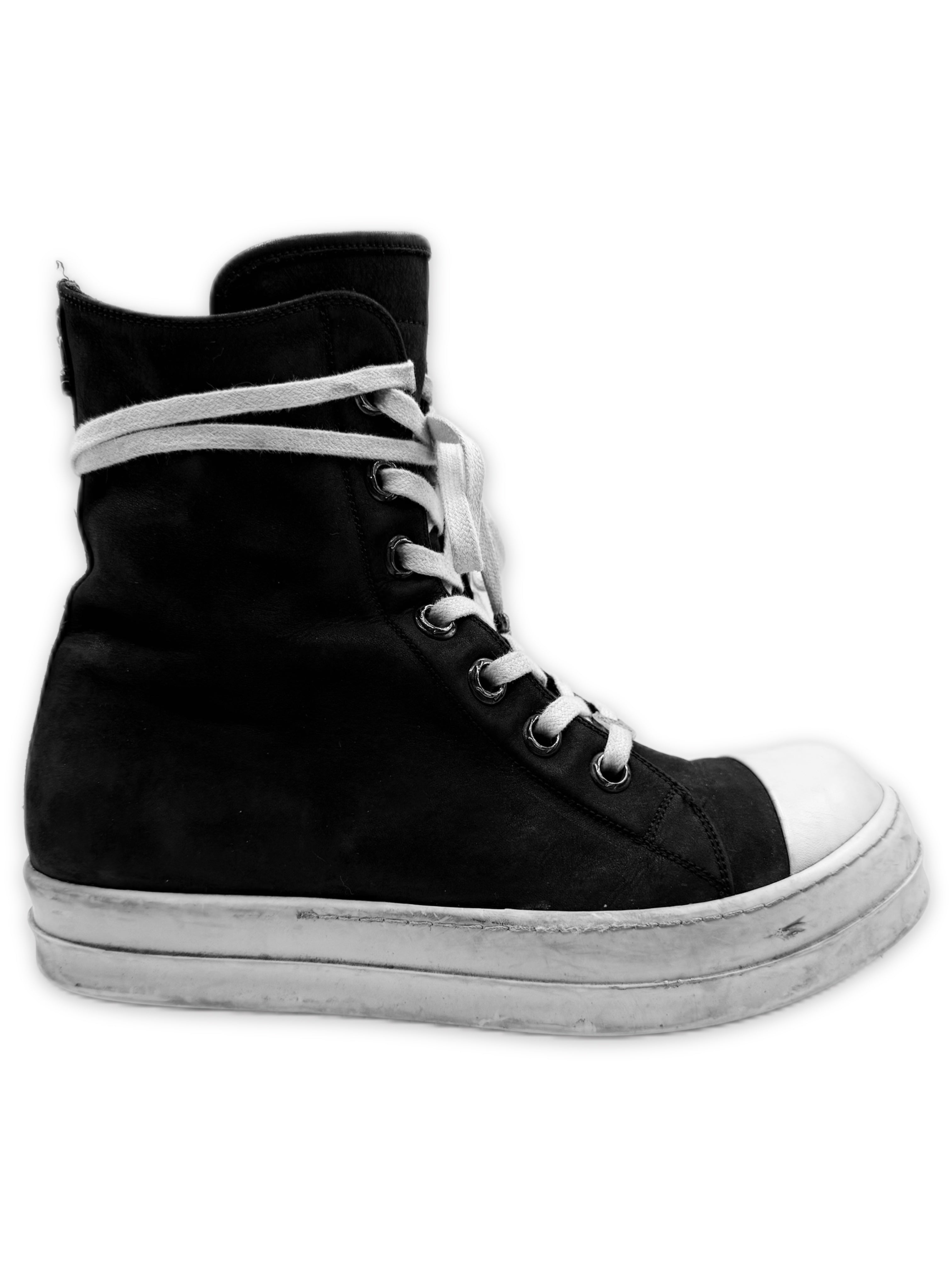 Chrome Hearts x Rick Owens Dagger Zip Black Leather Ramone Sneakers