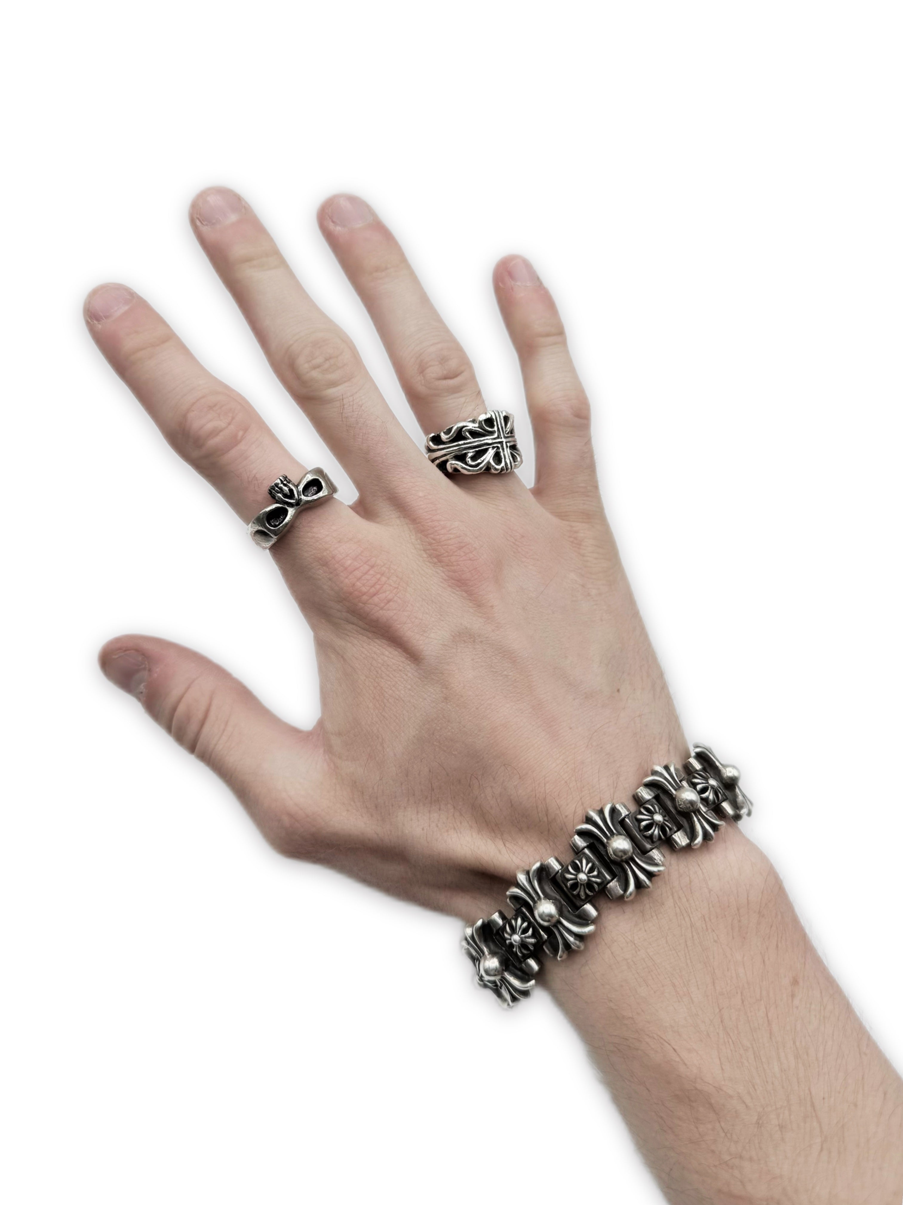 Chrome Hearts ‘H Link’ .925 Silver Fleur Plus Bracelet