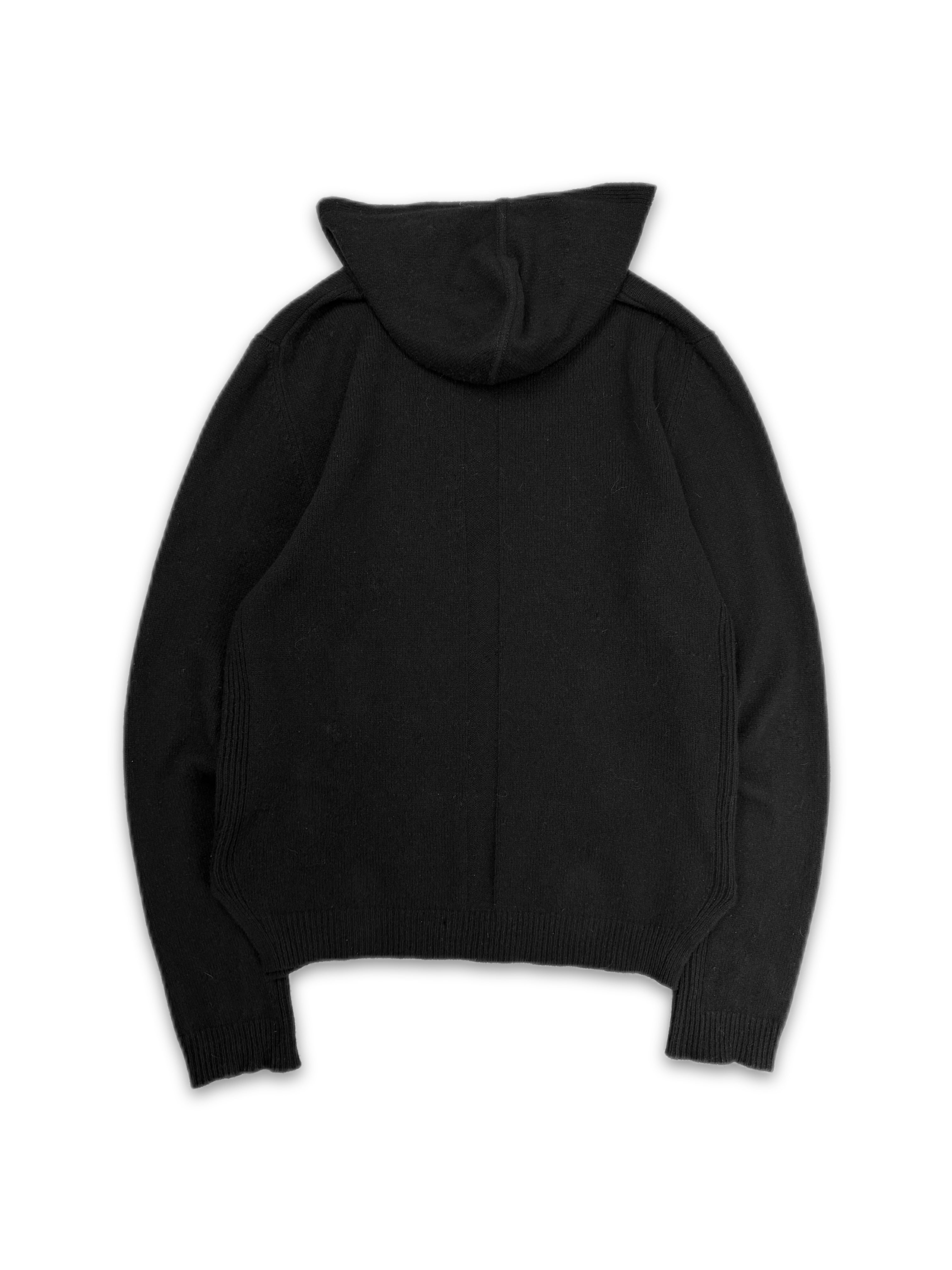 AW21 Rick Owens Gethsemane Black Cashmere Knitted Hoodie