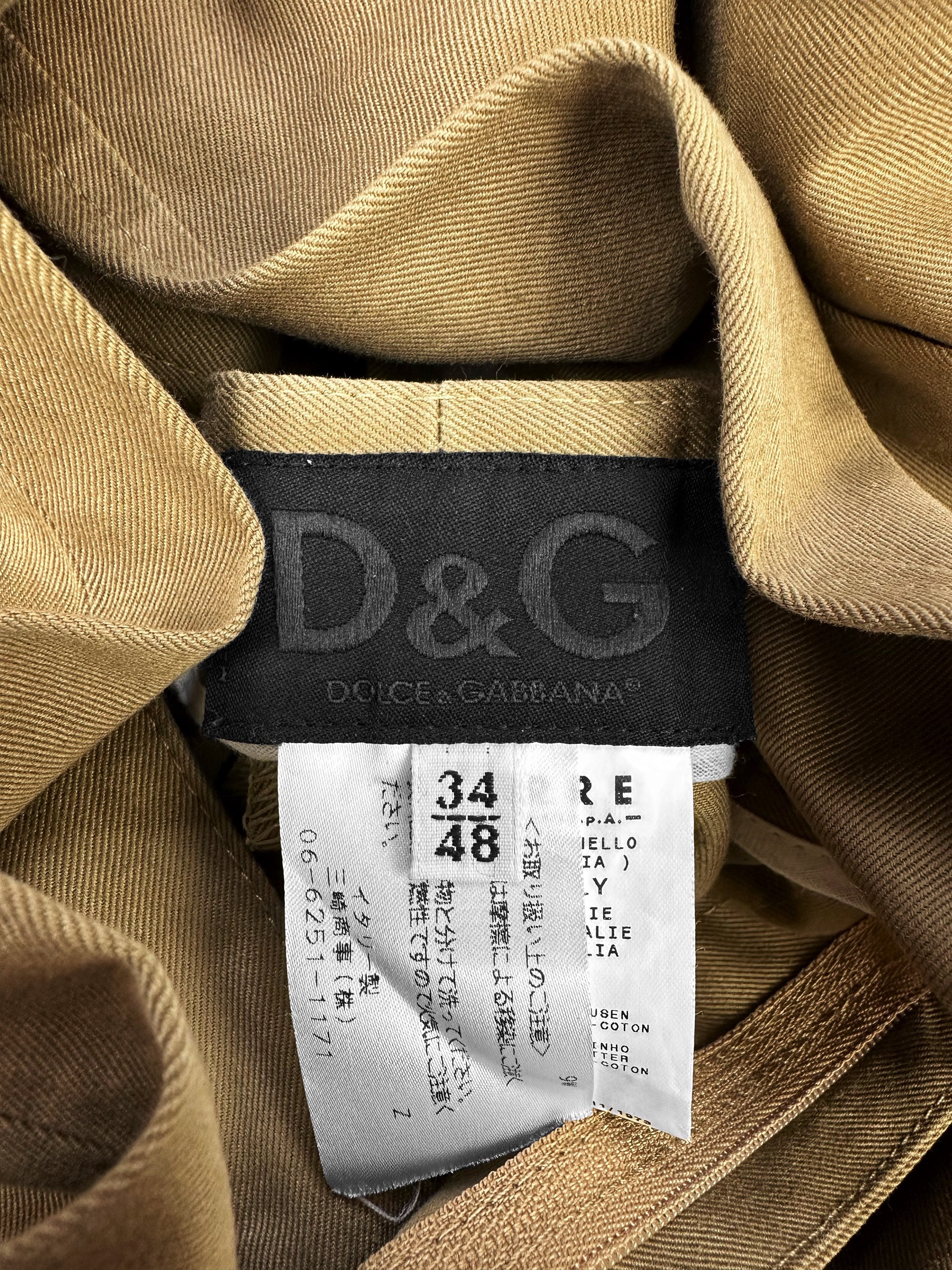 00s Dolce & Gabbana Wide Leg Tan Trousers