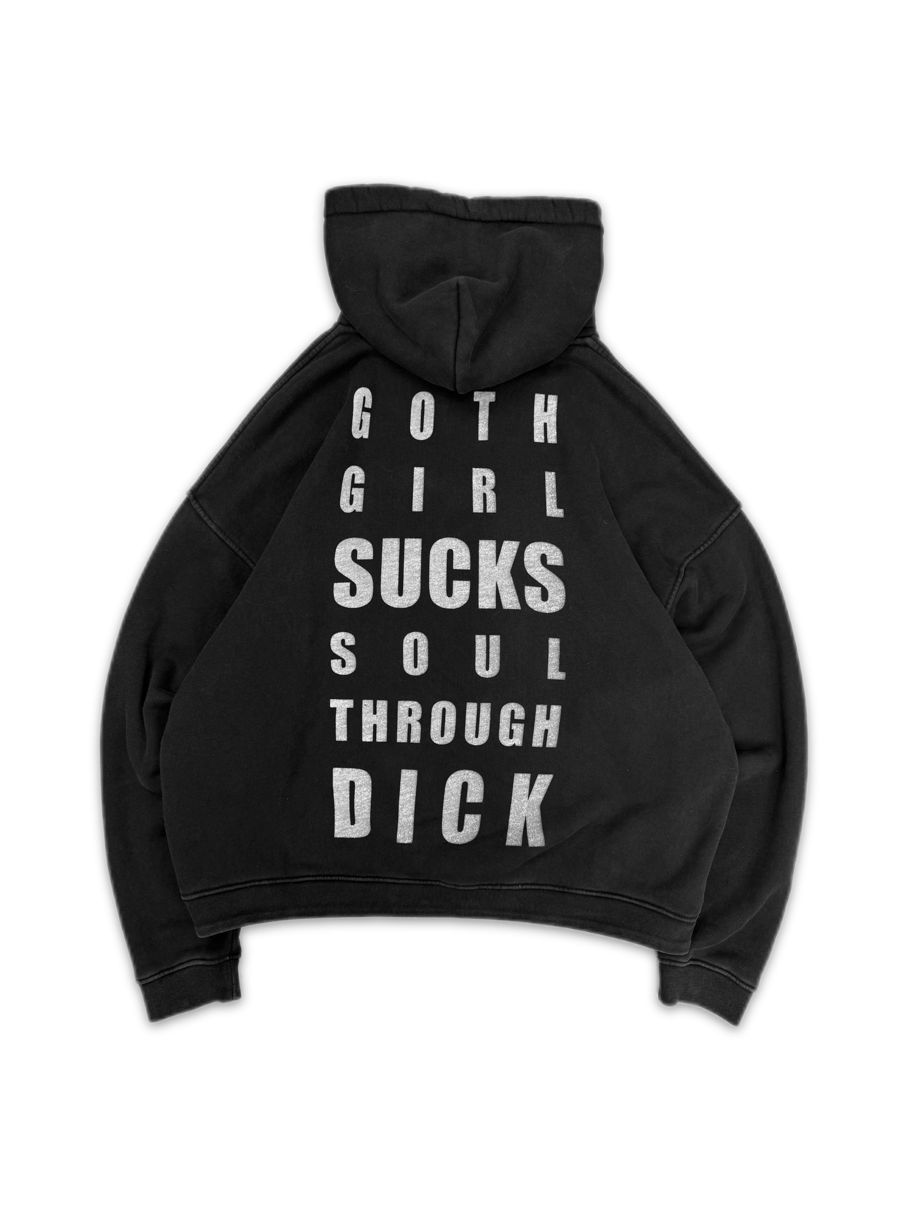 AW22 Enfants Riches Deprimes ‘Goth Girl Sucks Soul Through Dick’ Slogan Hoodie