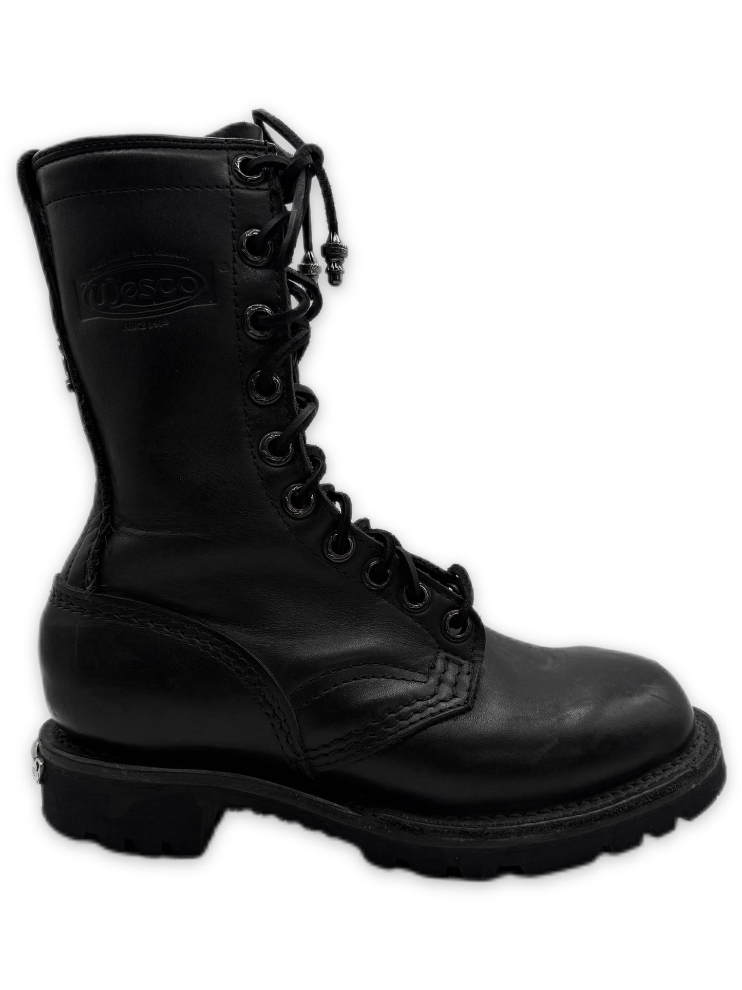 Chrome Hearts x Wesco Stomper Black Leather Hi-top Dagger Boots