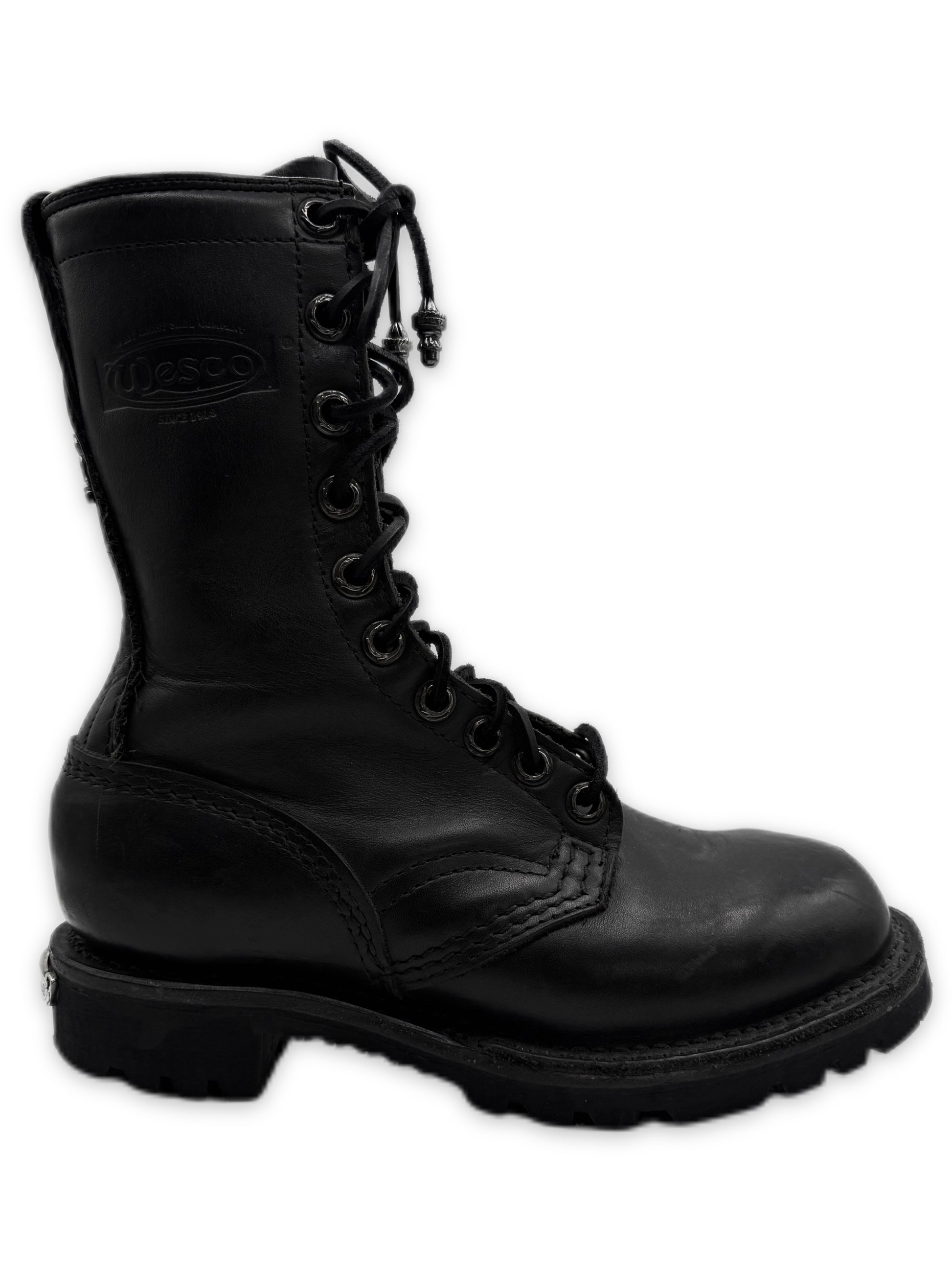 Chrome Hearts x Wesco Stomper Black Leather Hi-top Dagger Boots