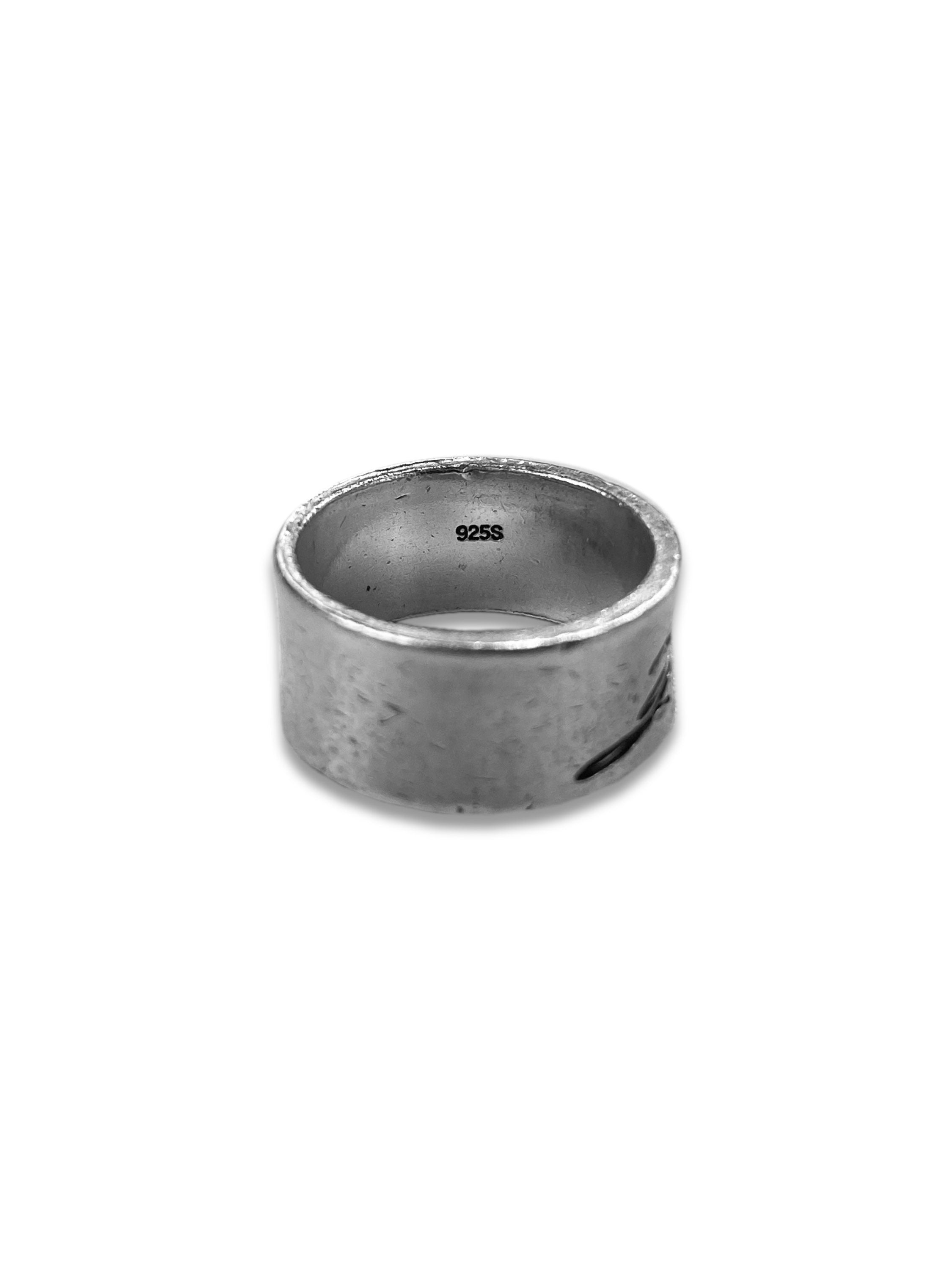 Jean Paul Gaultier Etched Cursive Logo .925 Silver Ring