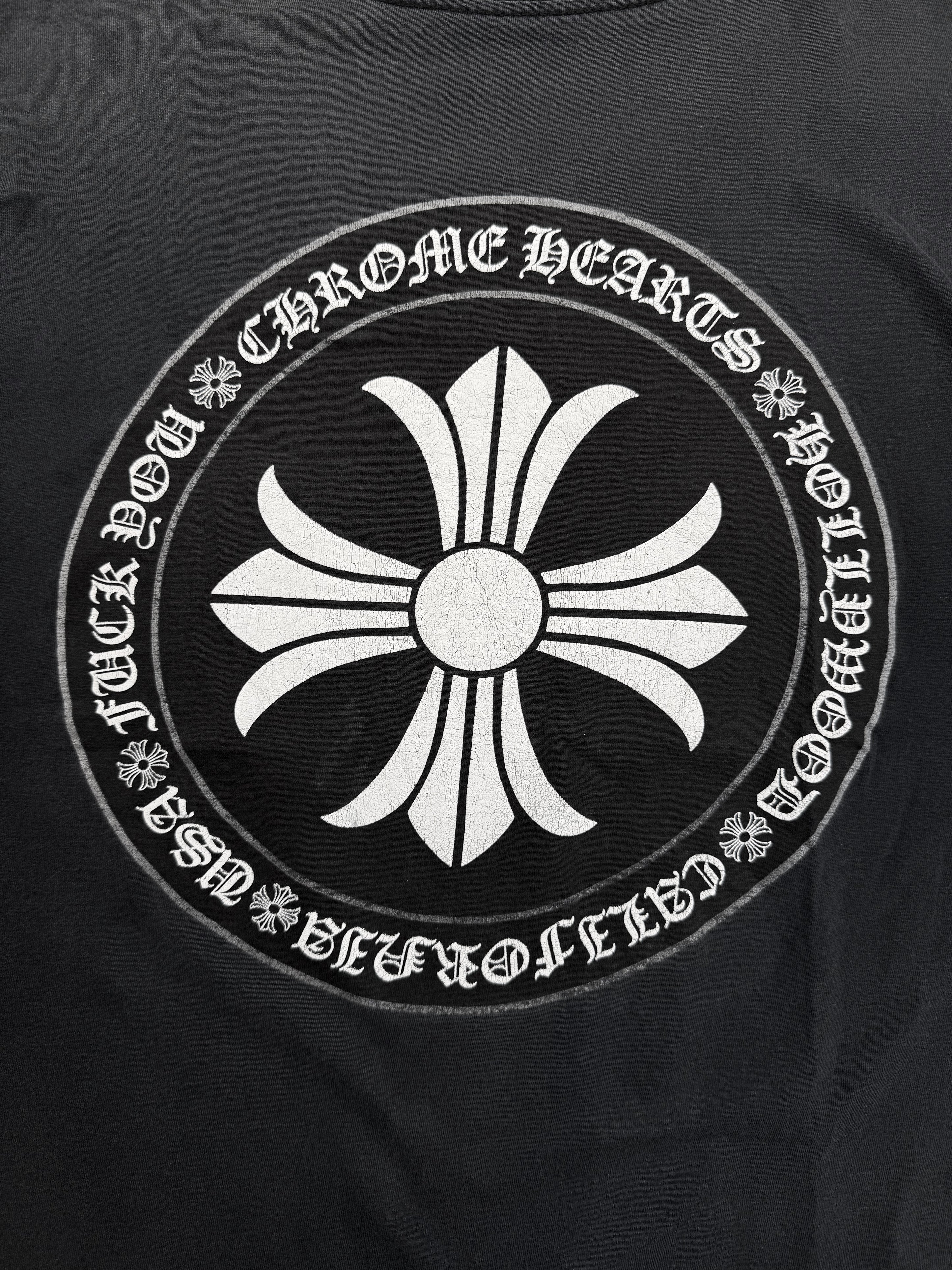 Chrome Hearts Faded Plus Logo Black Fuck You T-Shirt