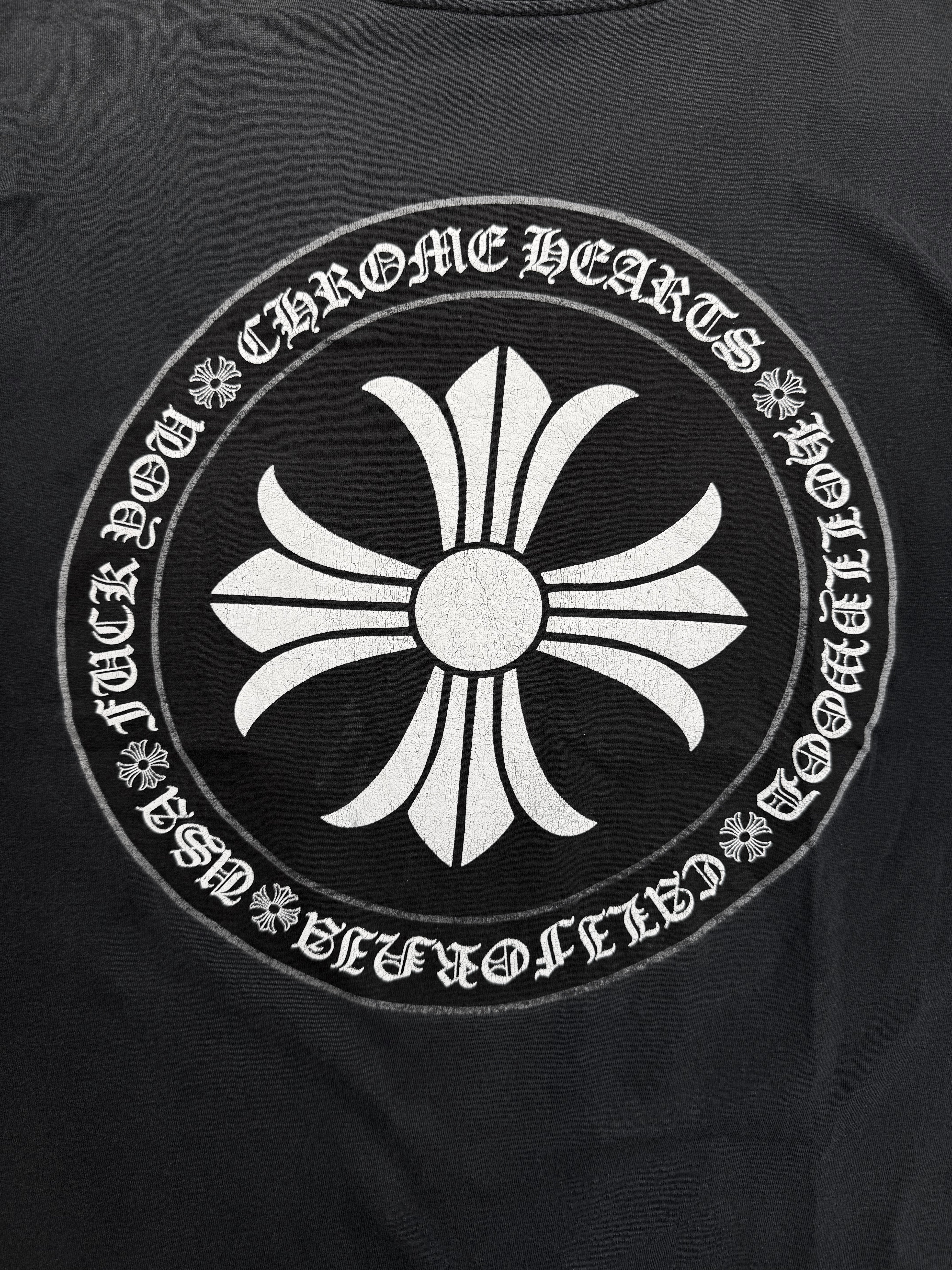 Chrome Hearts Faded Plus Logo Black Fuck You T-Shirt