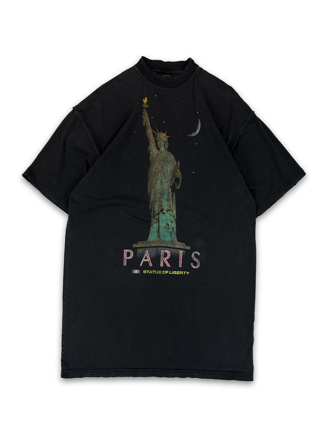 AW24 Balenciaga ‘Statue of Liberty’ Distressed Graphic T-Shirt