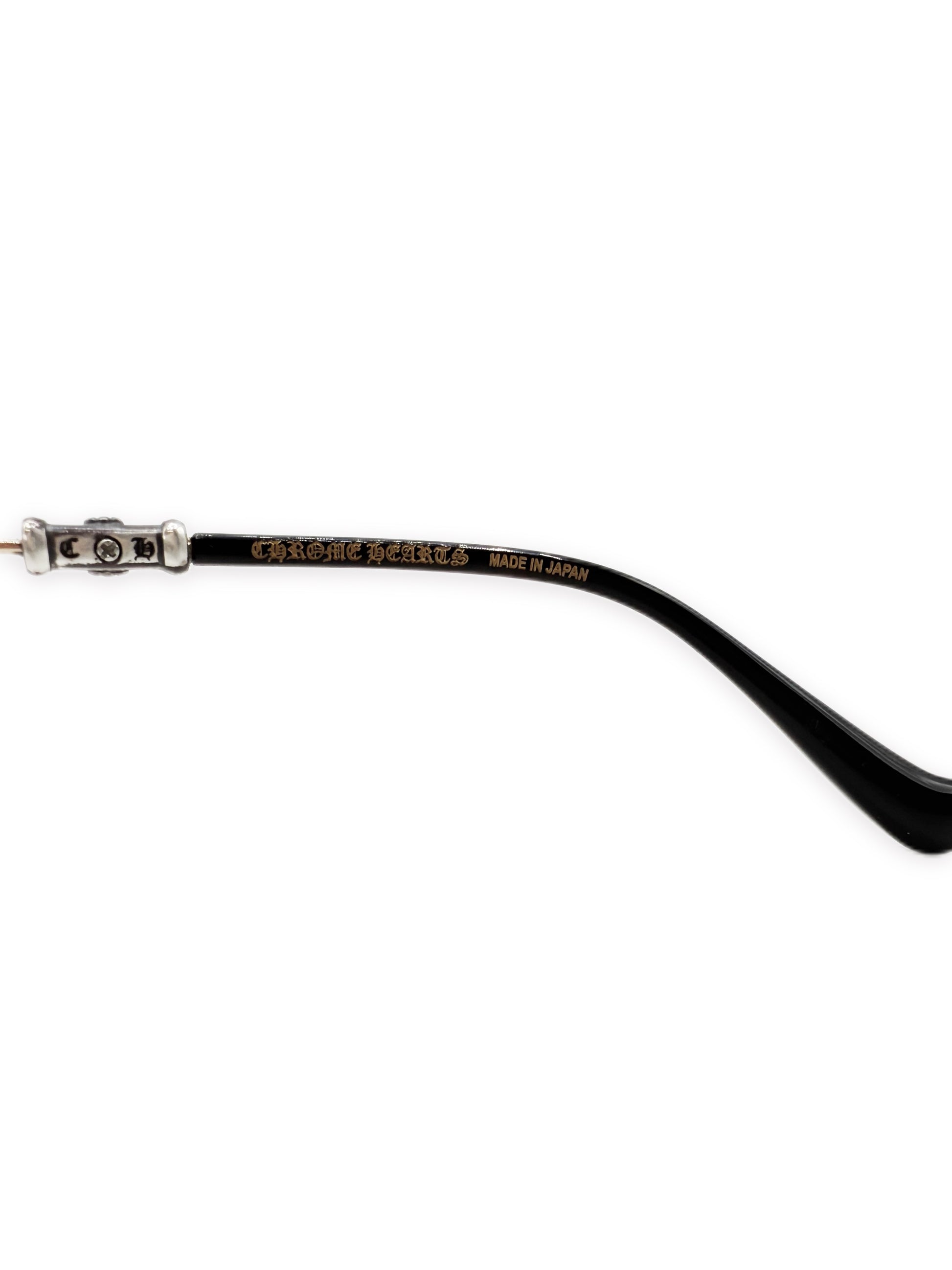 Chrome Hearts ‘Bubba-A’ White Gold Plated Silver Floral Prescription Glasses