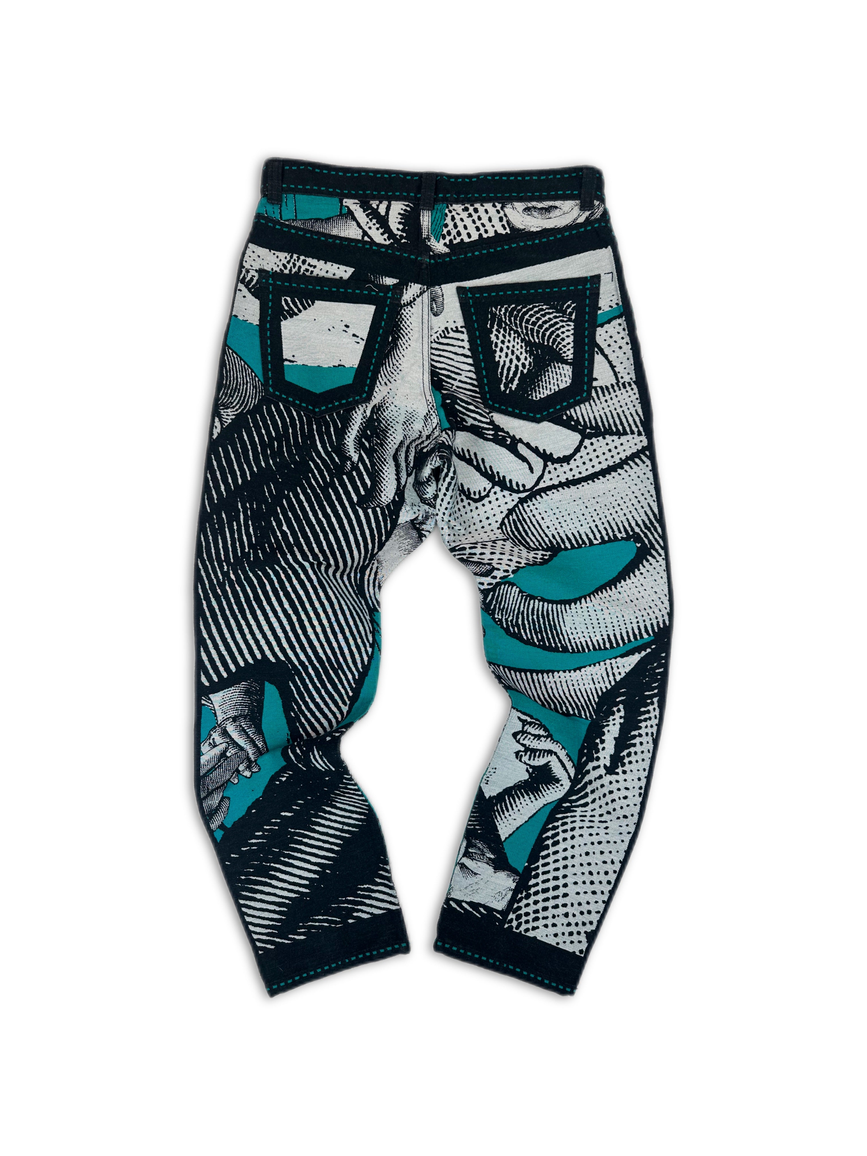 90s Issey Miyake x Tadanori Yokoo APOC Graphic Denim