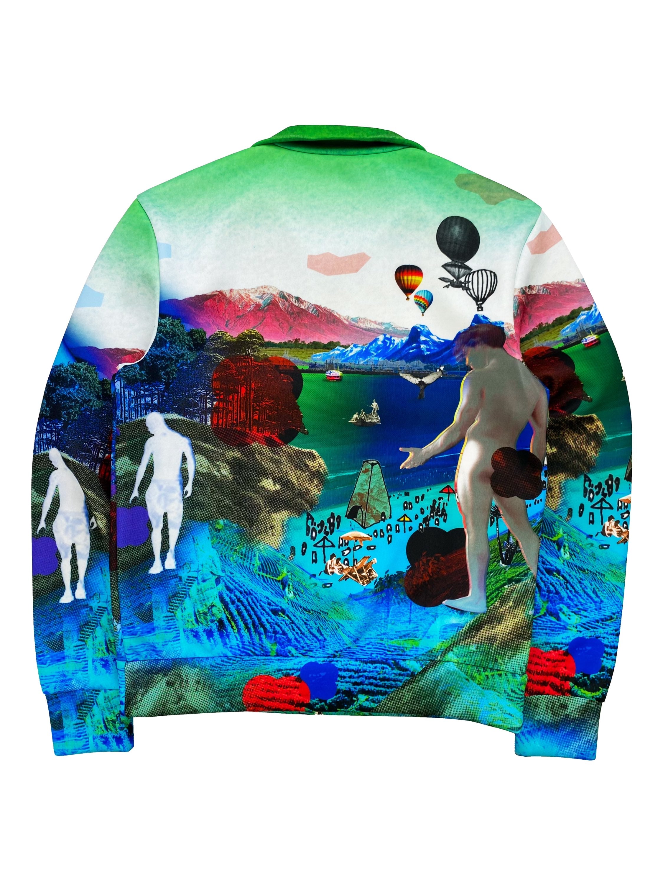 SS16 Prada ‘Panorama’ Digitized Glitch High Neck Tech Jacket