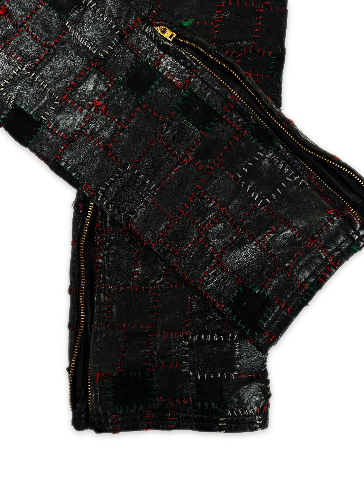 AW13 Blackmeans ‘Scab’ Calfskin Leather Patchwork Crust Pants