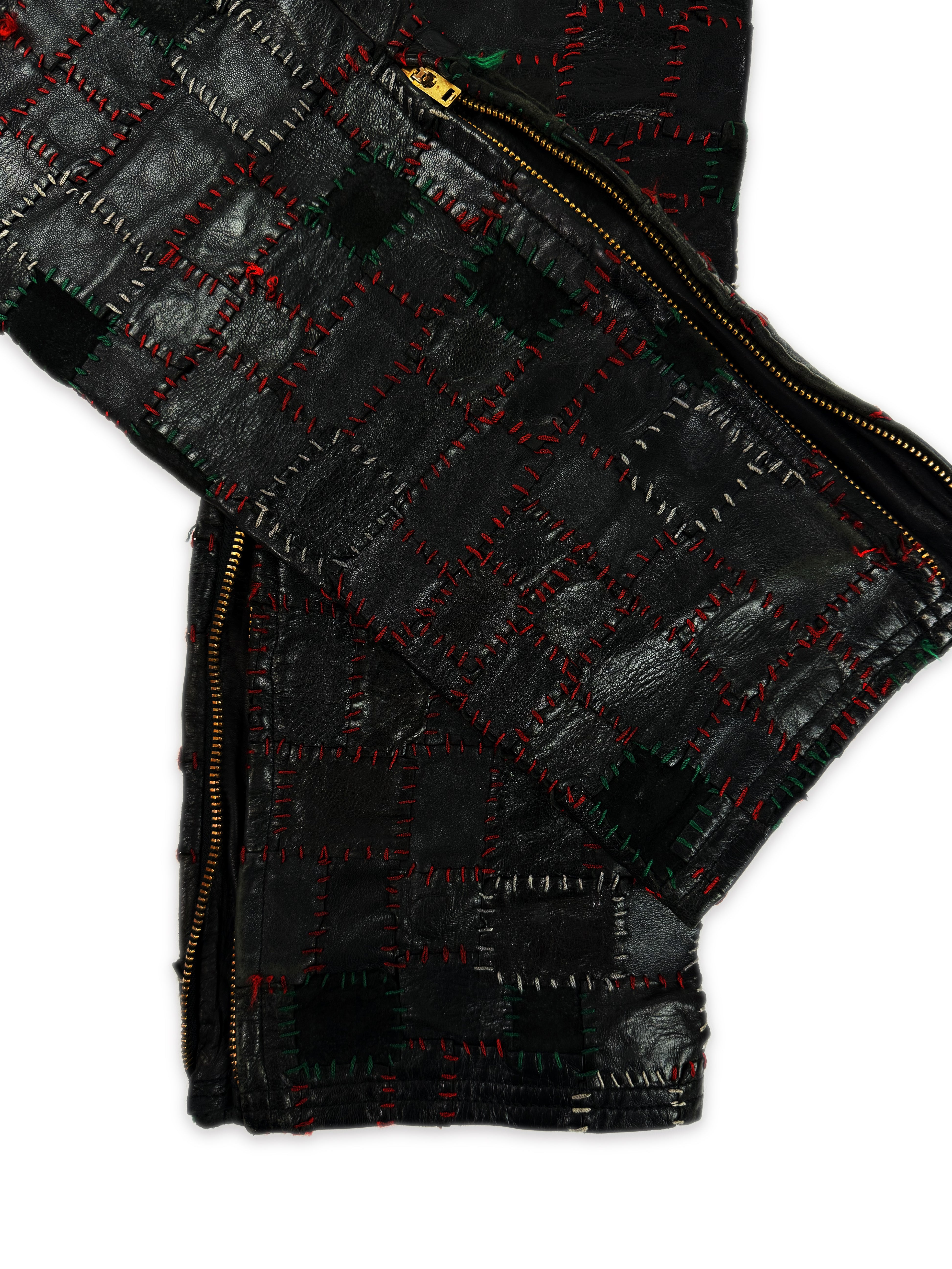 AW13 Blackmeans ‘Scab’ Calfskin Leather Patchwork Crust Pants