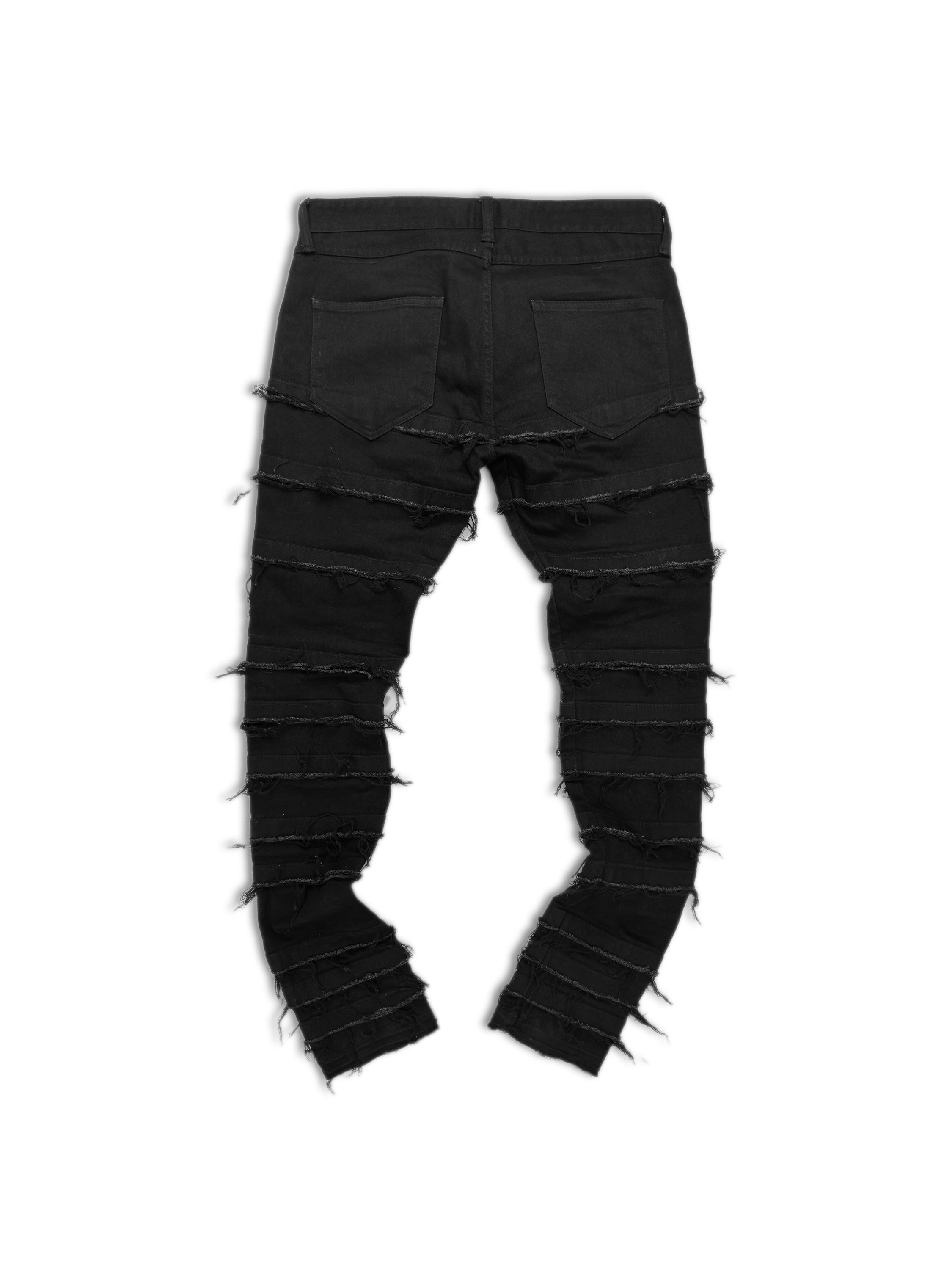 00s Civarize Black ‘Hagi’ Distressed Reconstructed Denim