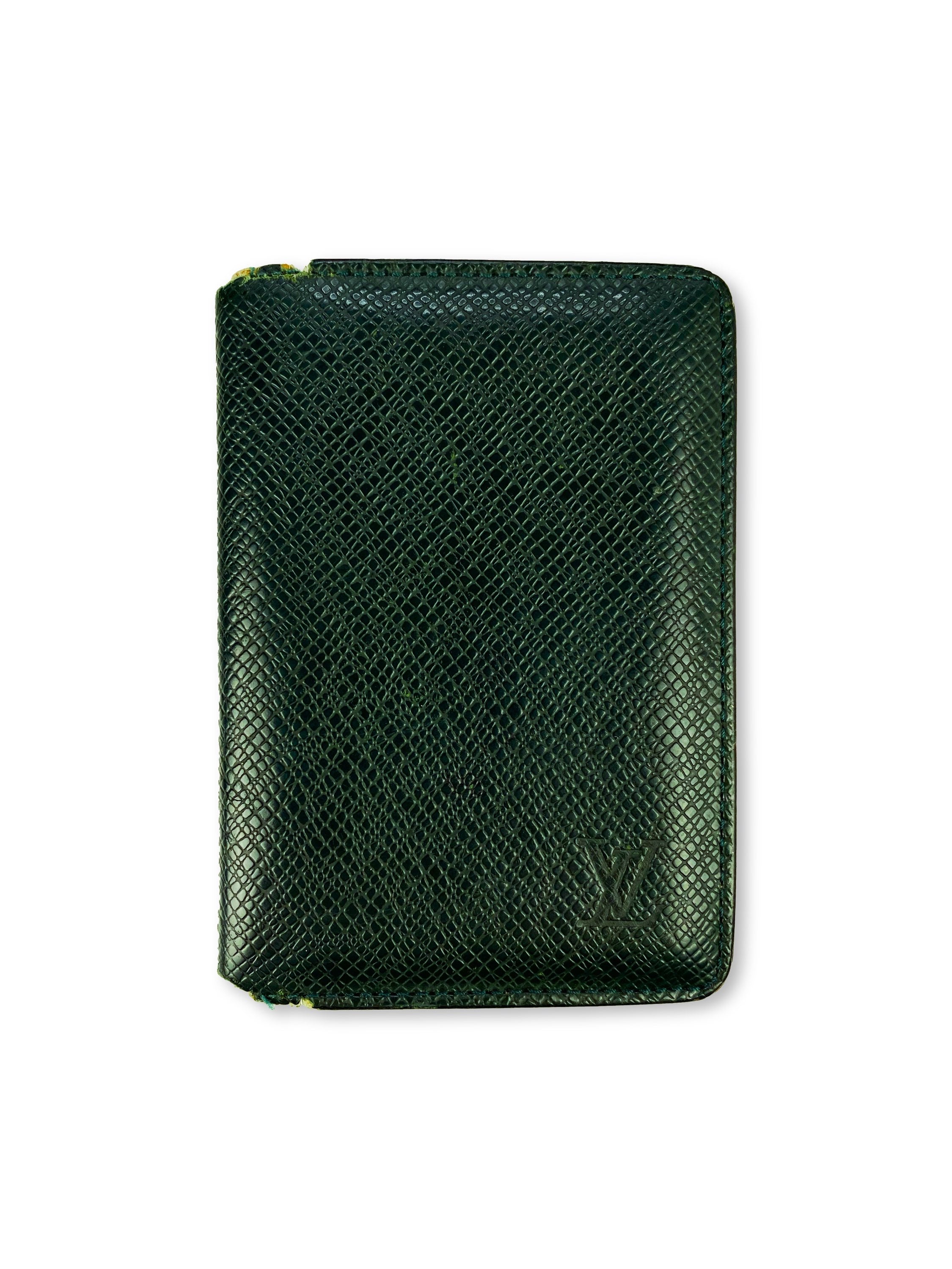 Louis Vuitton LV Logo Embossed Pine Green Wallet
