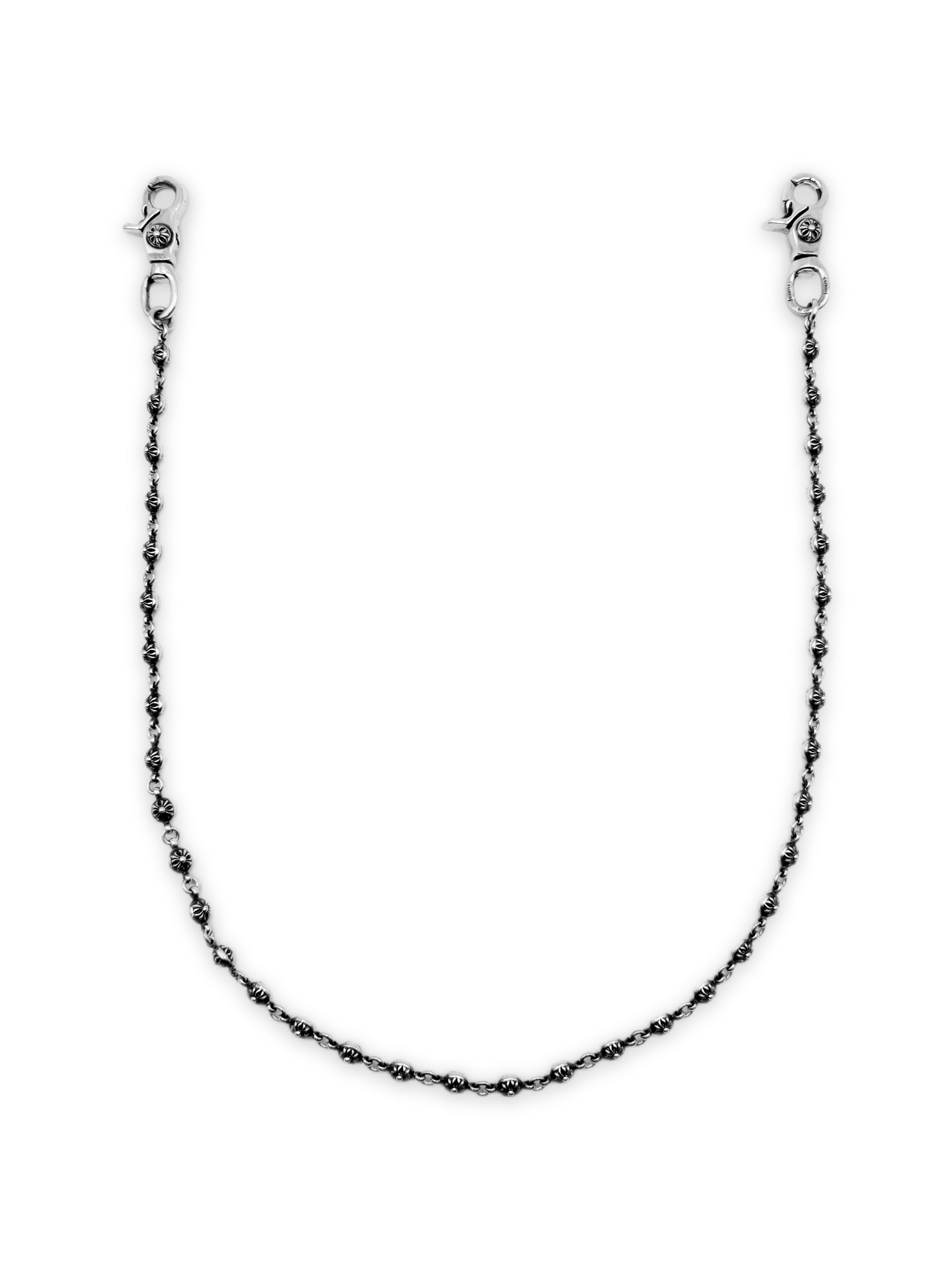 Chrome Hearts 36 link Cross Ball XL Double Lobster Clasp Silver Wallet Chain
