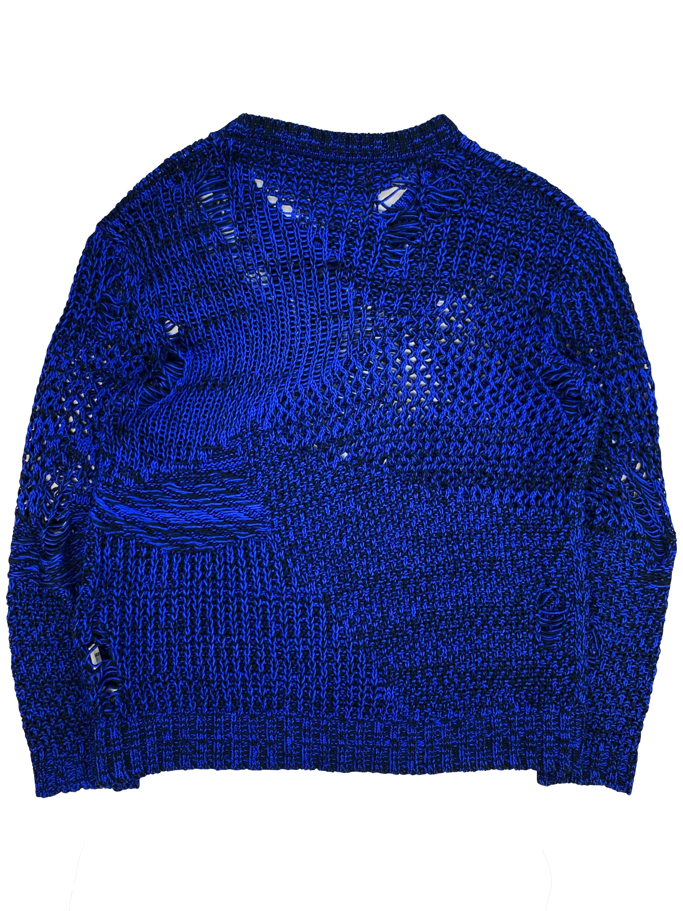 Mihara Yasuhiro Loose Gauge Asymmetric Distressed Knit Sweater
