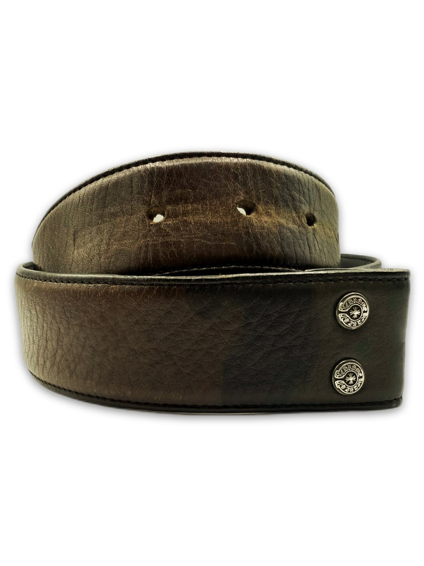 Chrome Hearts Green Camouflage Leather Belt Strap