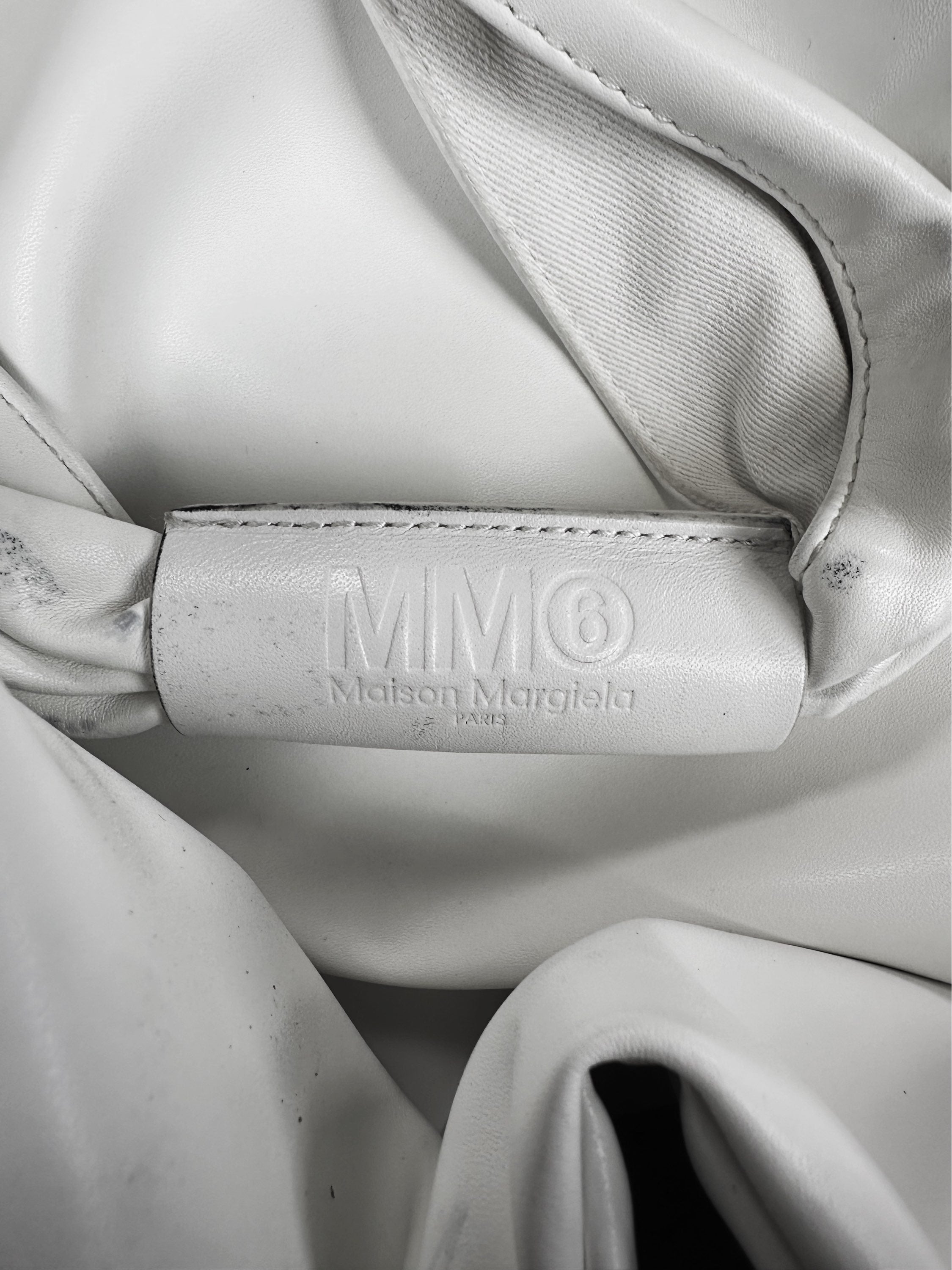 Maison Margiela White Leather Triangle Shoulder Bag