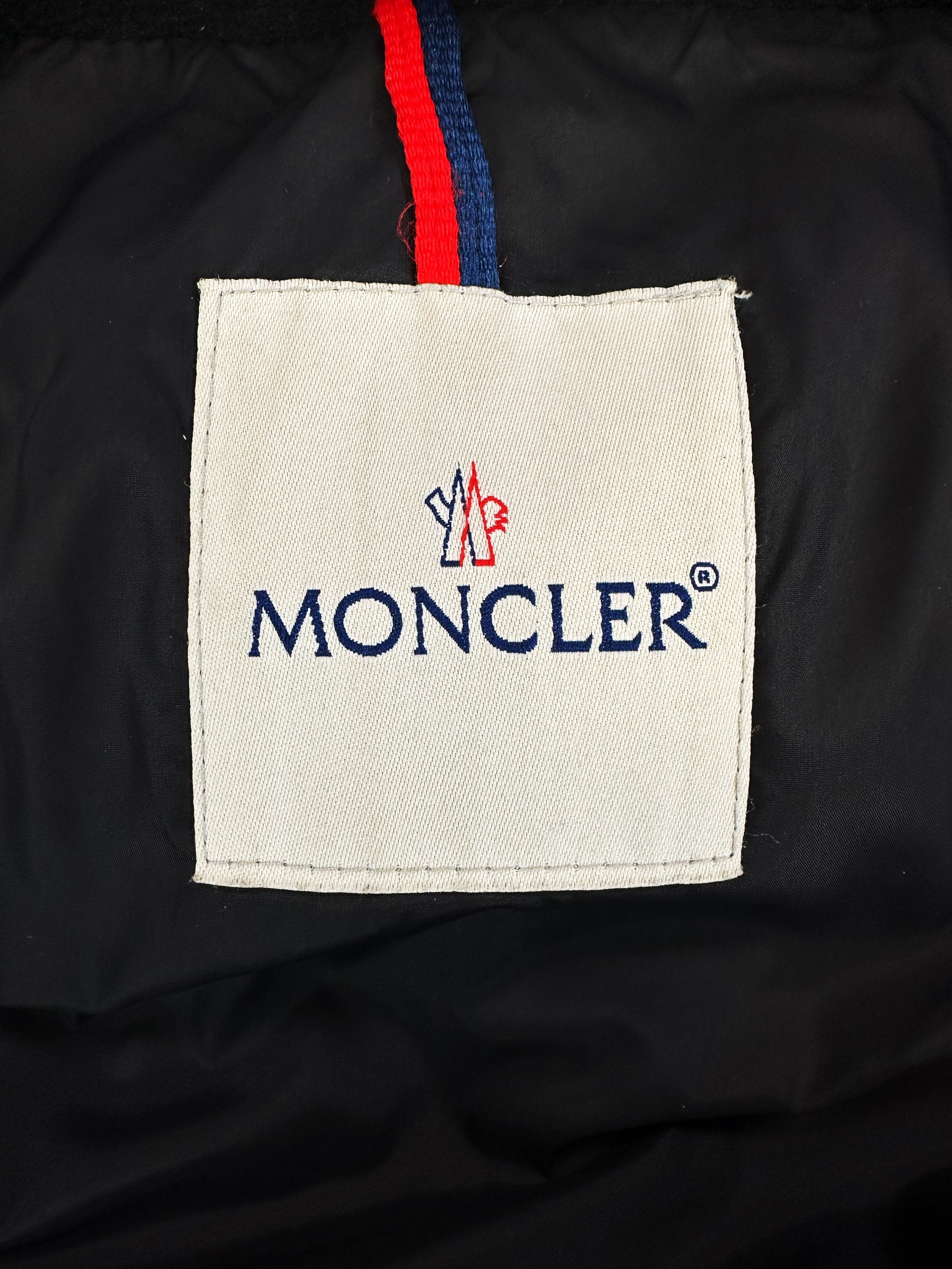 Moncler Navy Blue Chenille Logo Puffer Jacket