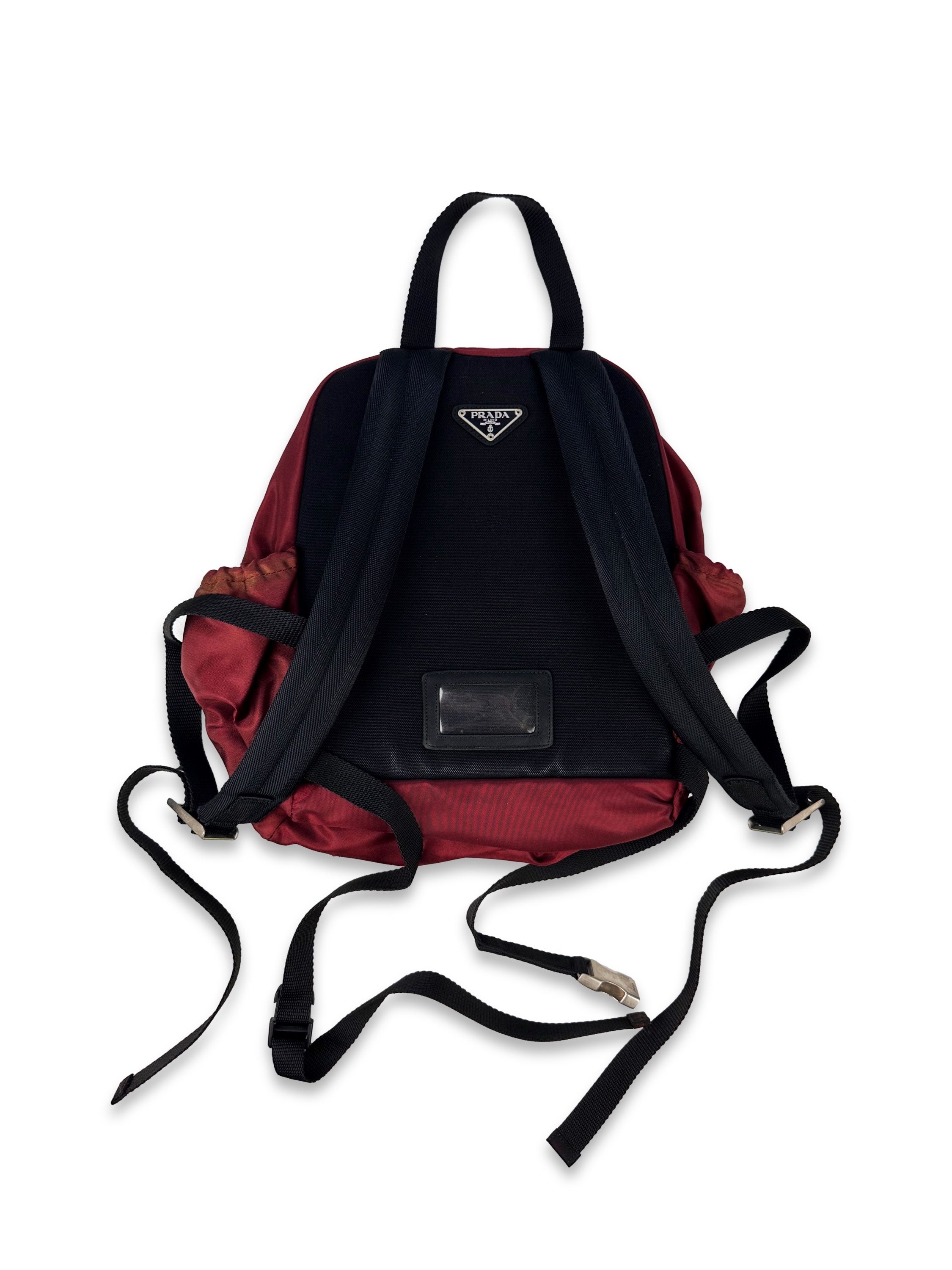 Prada Blood Red Laced Nylon Backpack
